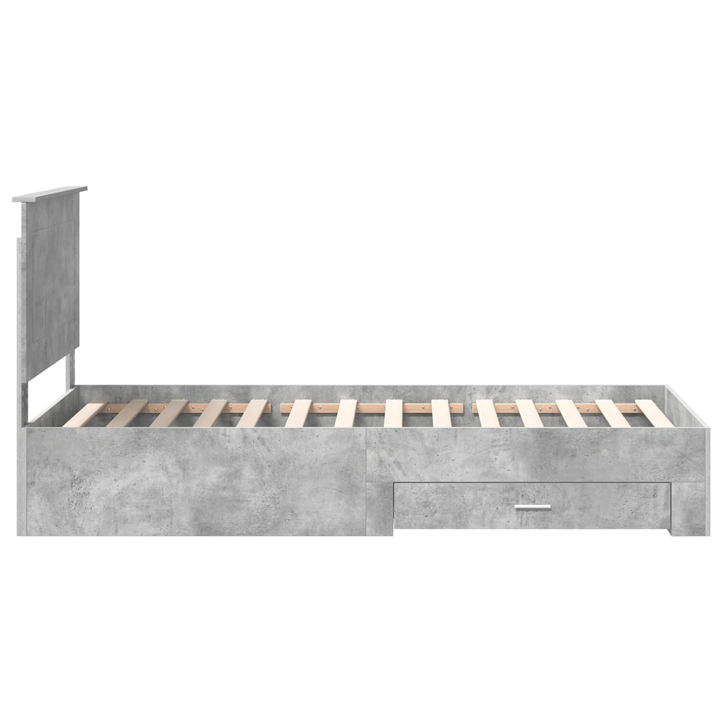 Ágykeret fiókkal tárolóval Beton Szürke 90 x 200 cm Szerelt Fa