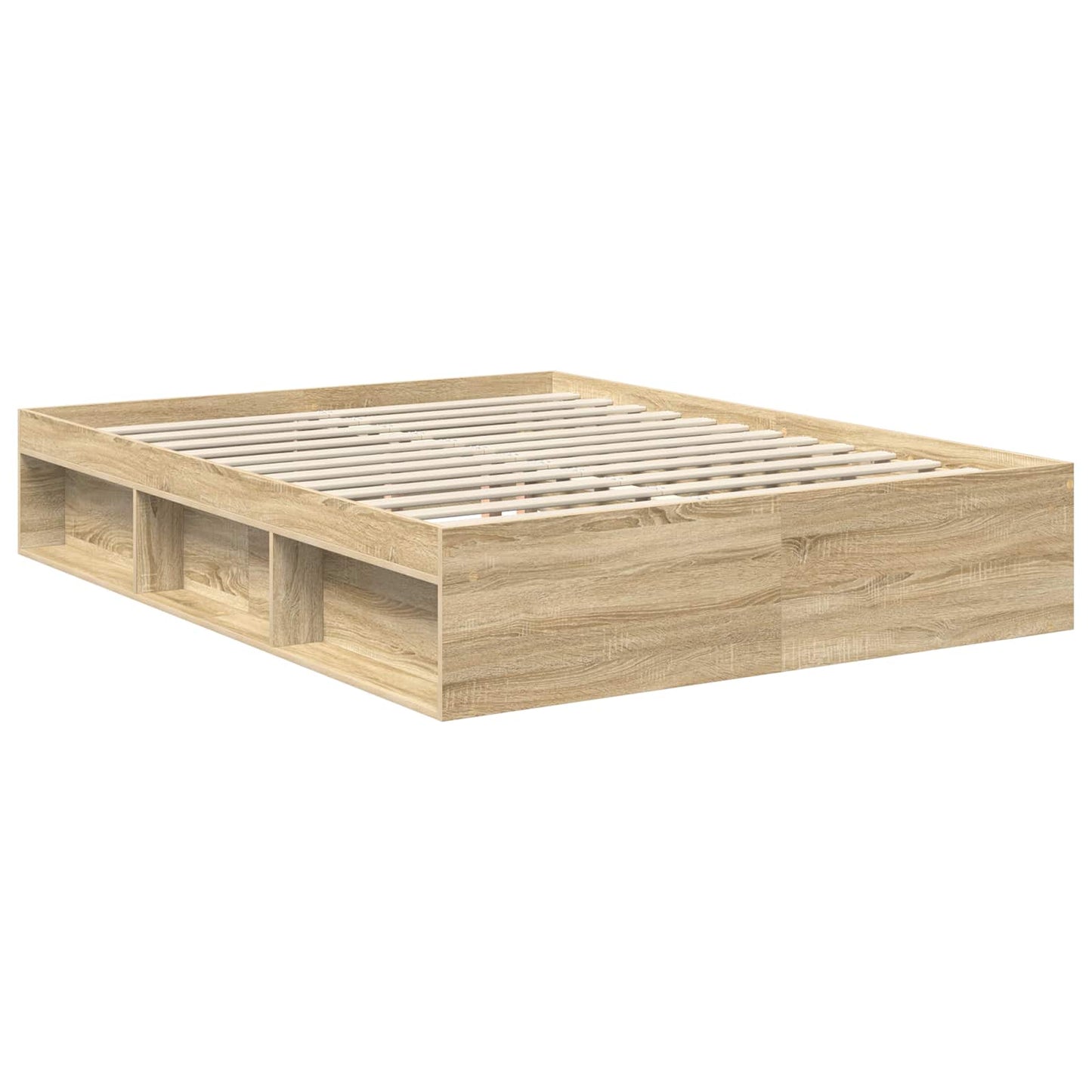 Ágykeret Egyszínű Sonoma tölgy 150 x 200 cm Tömör fenyőfa
