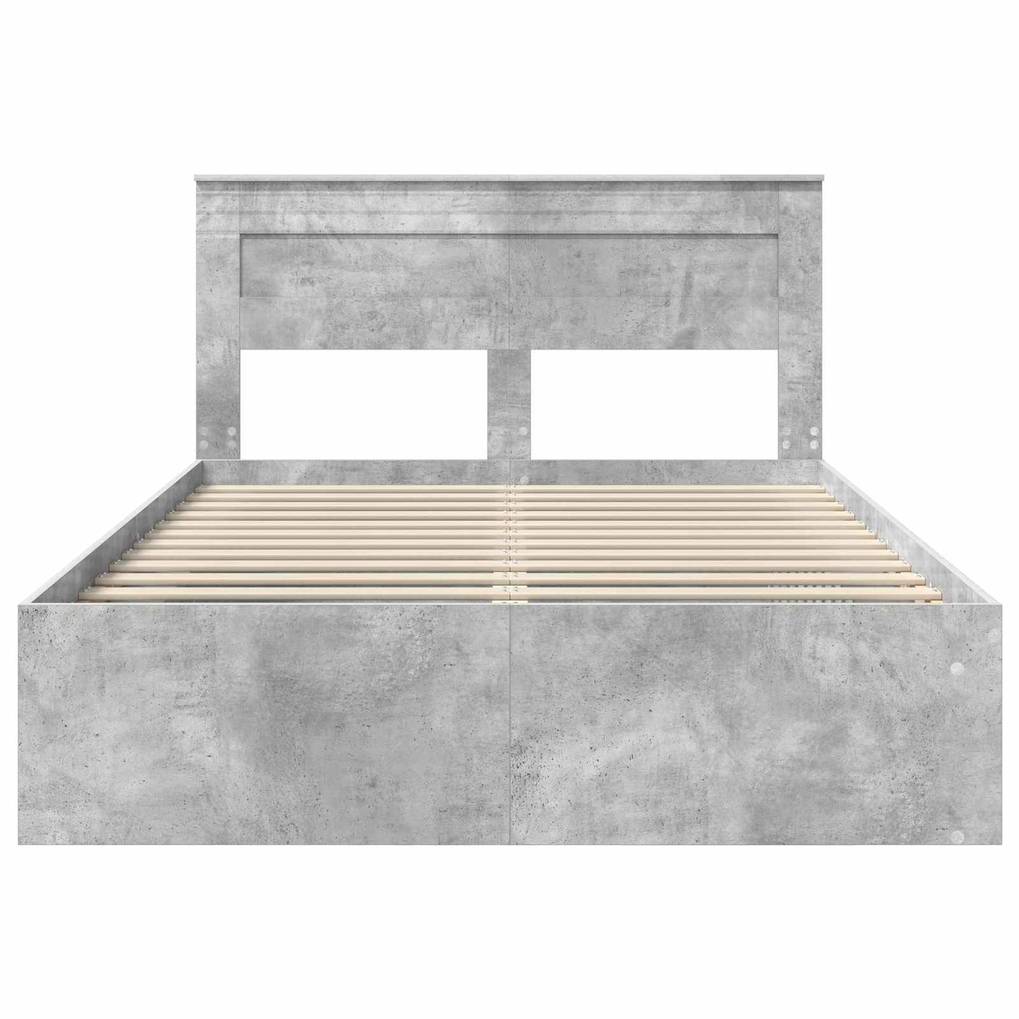 Ágykeret fejtámlával Beton Szürke 150 x 200 cm Tömör fenyőfa