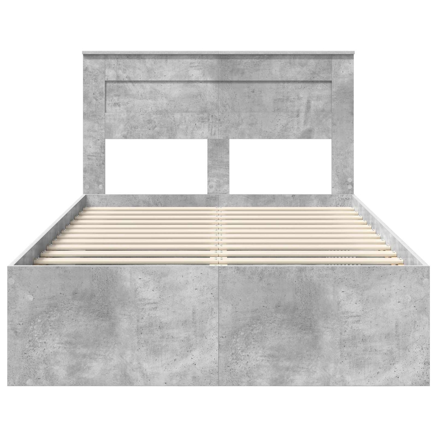 Ágykeret fejtámlával Beton 120 x 190 cm Tömör fenyőfa