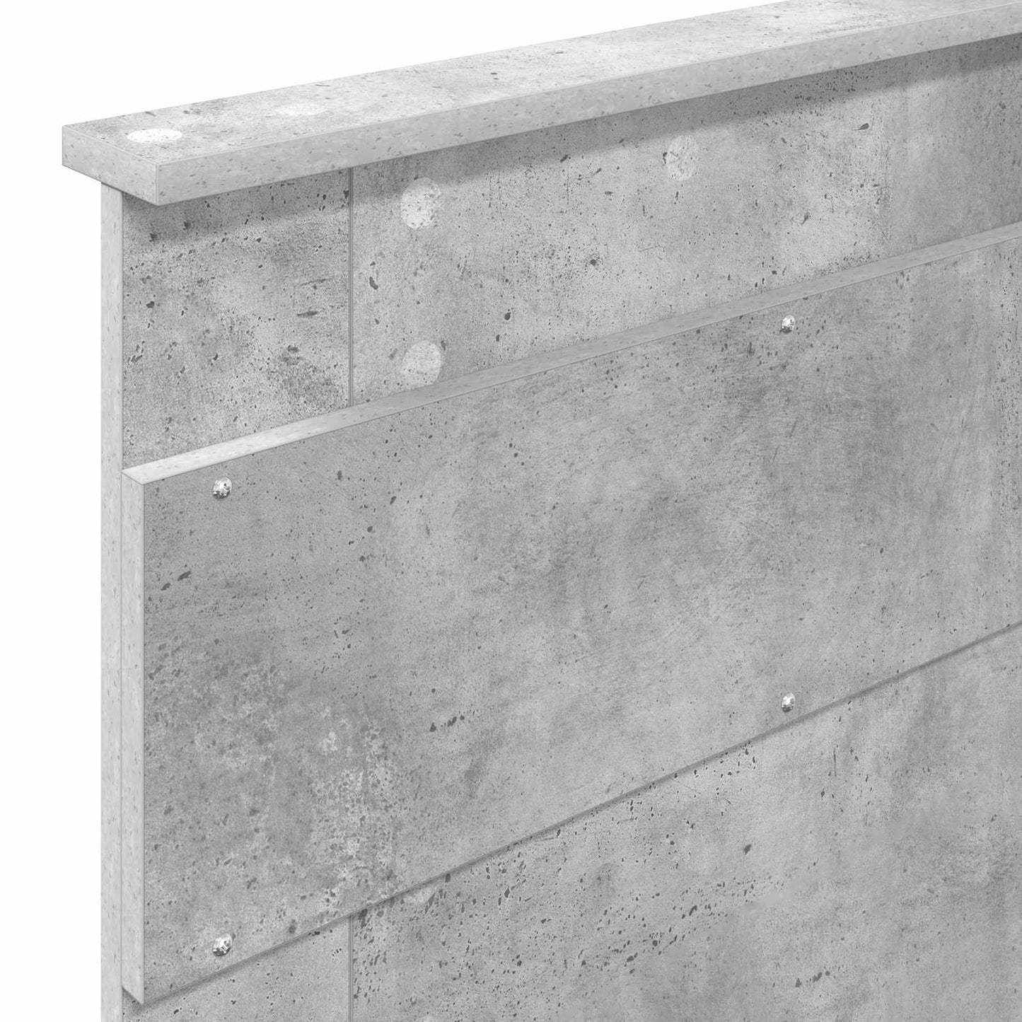 Ágykeret fejtámlával Beton Szürke 100 x 200 cm Tömör fenyőfa