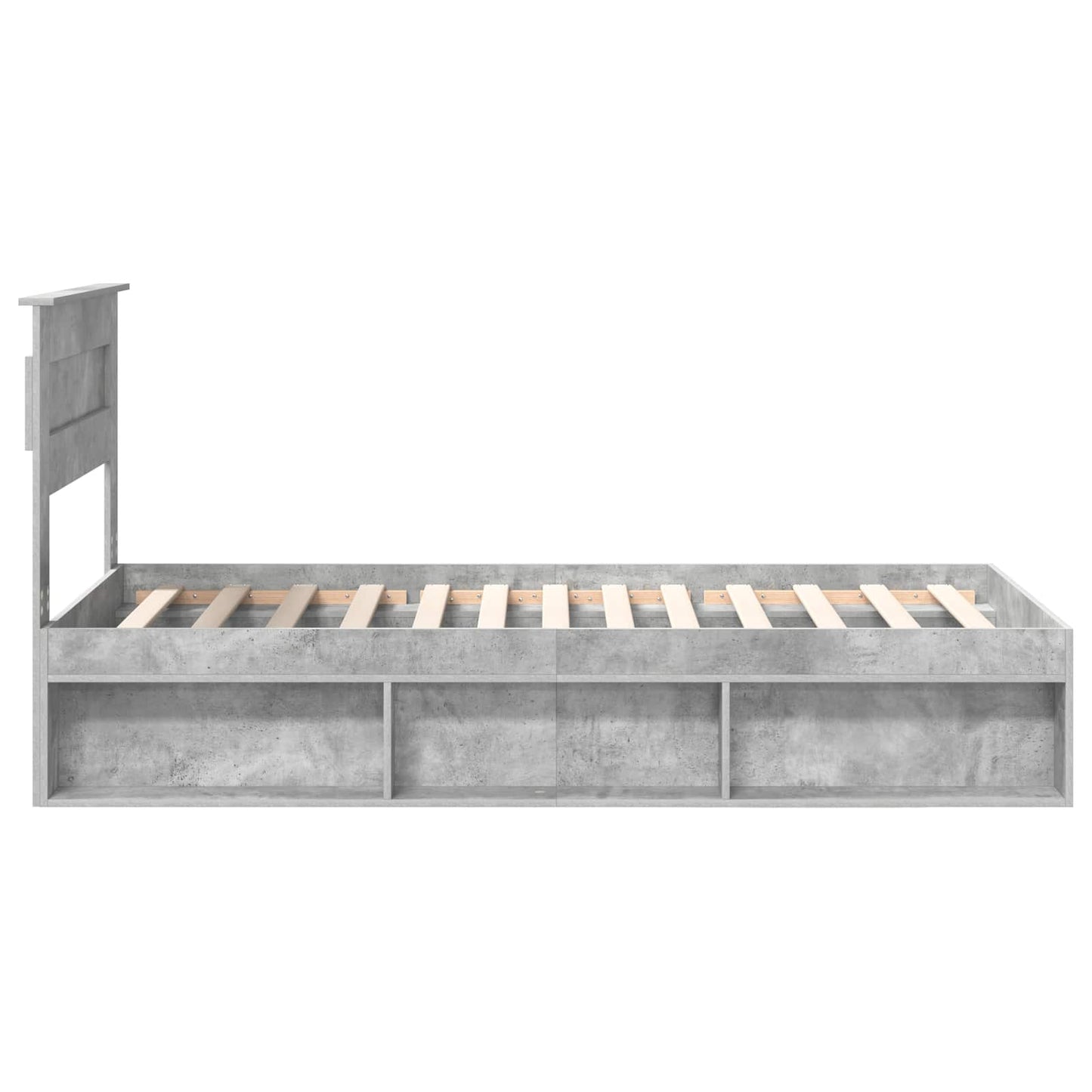Ágykeret fejtámlával Beton 90 x 200 cm Tömör fenyőfa