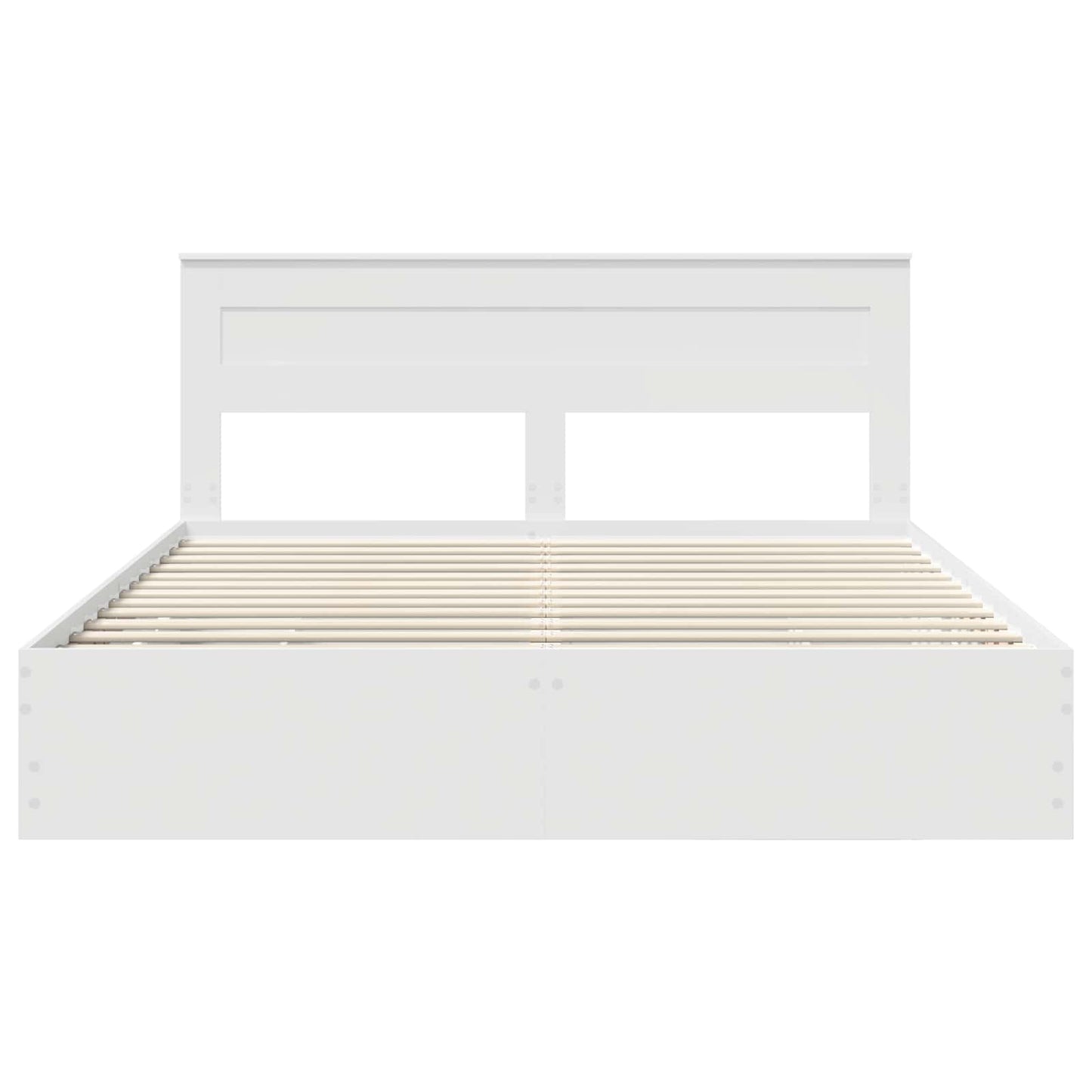 Ágykeret fiókkal fejtámlával Fehér 200 x 200 cm Mérnöki Fa