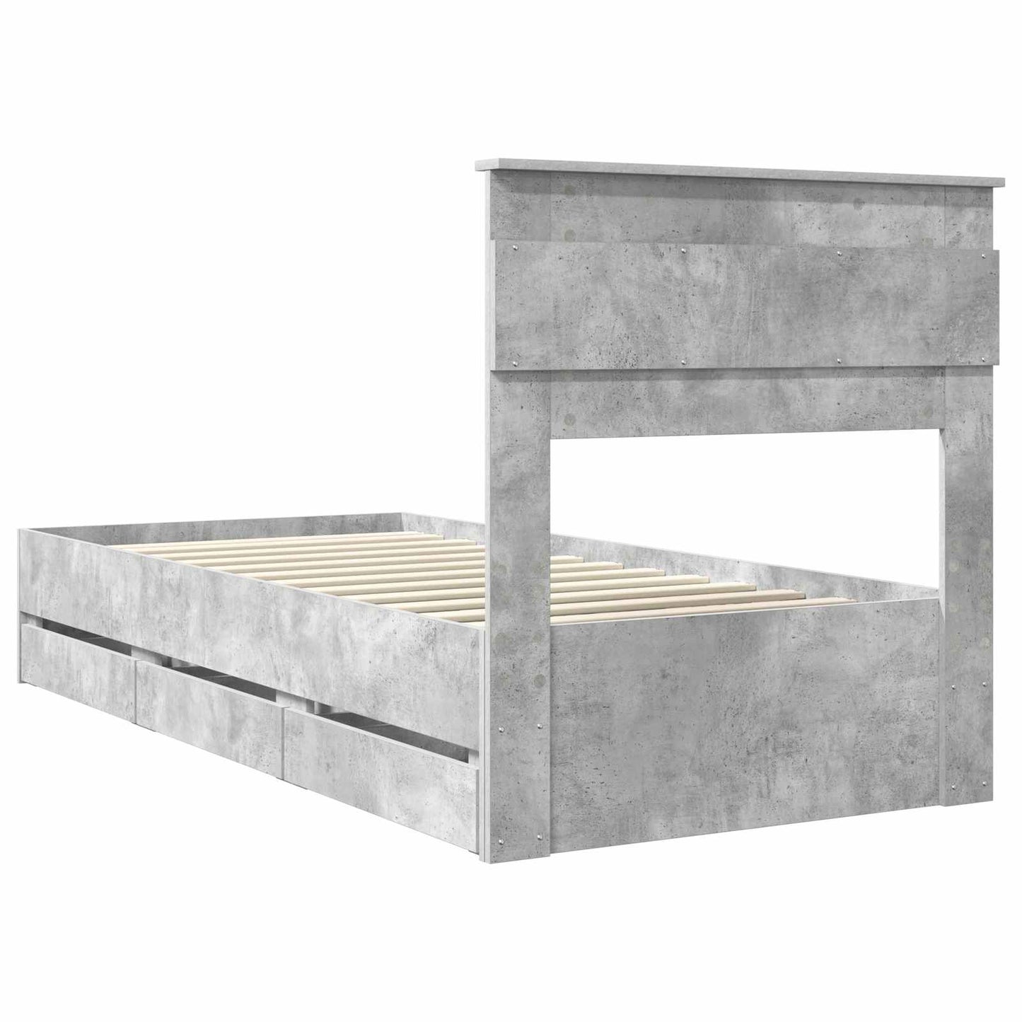Ágykeret fiókkal tárolóval Beton Szürke 75 x 190 cm Mérnöki Fa