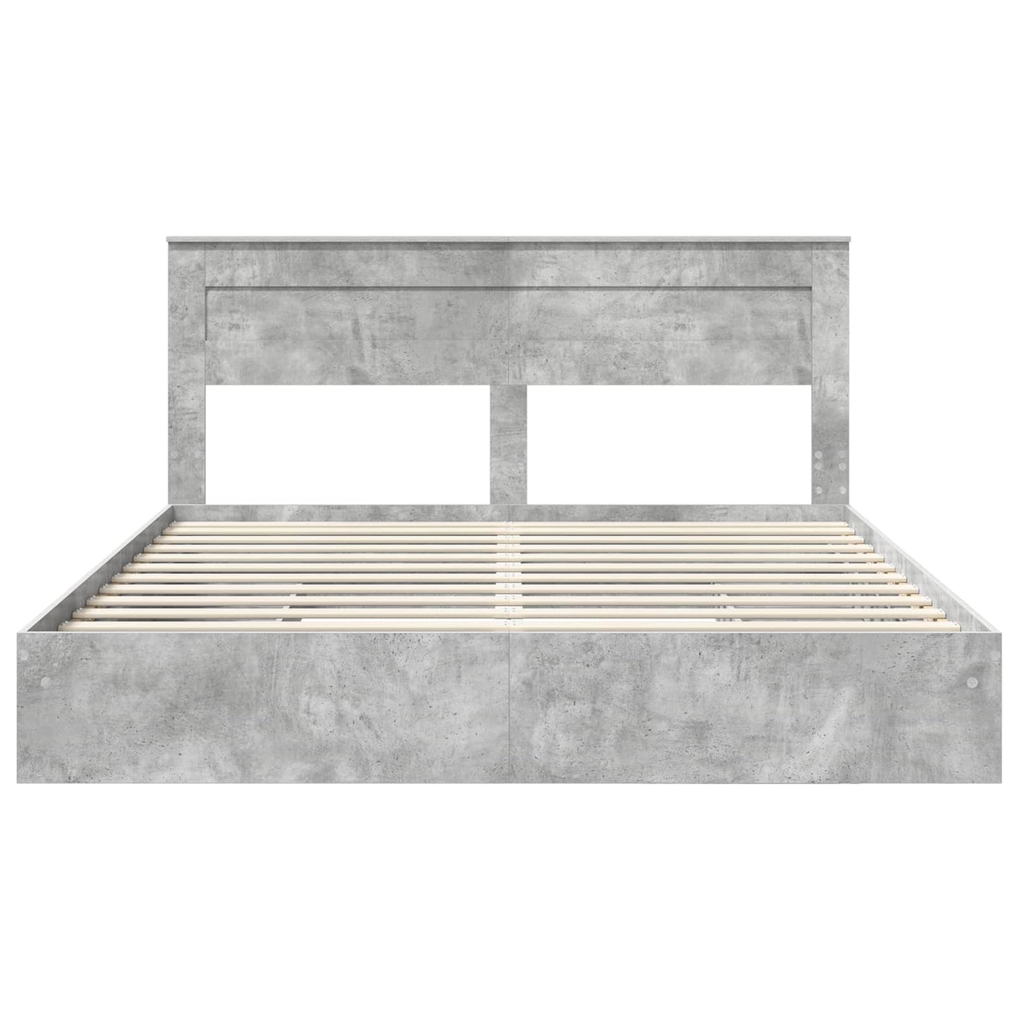 Tárolós Ágy fejtámlával Beton Szürke 200 x 200 cm Faanyag