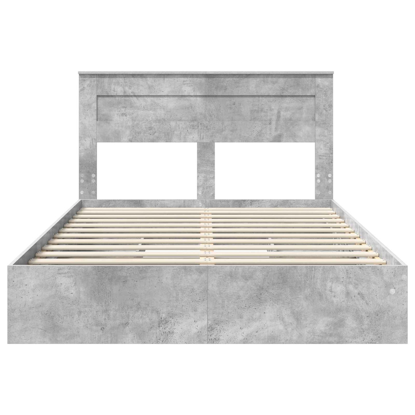 Tárolós Ágy fiókkal Beton Szürke 150 x 200 cm Szerelt Fa