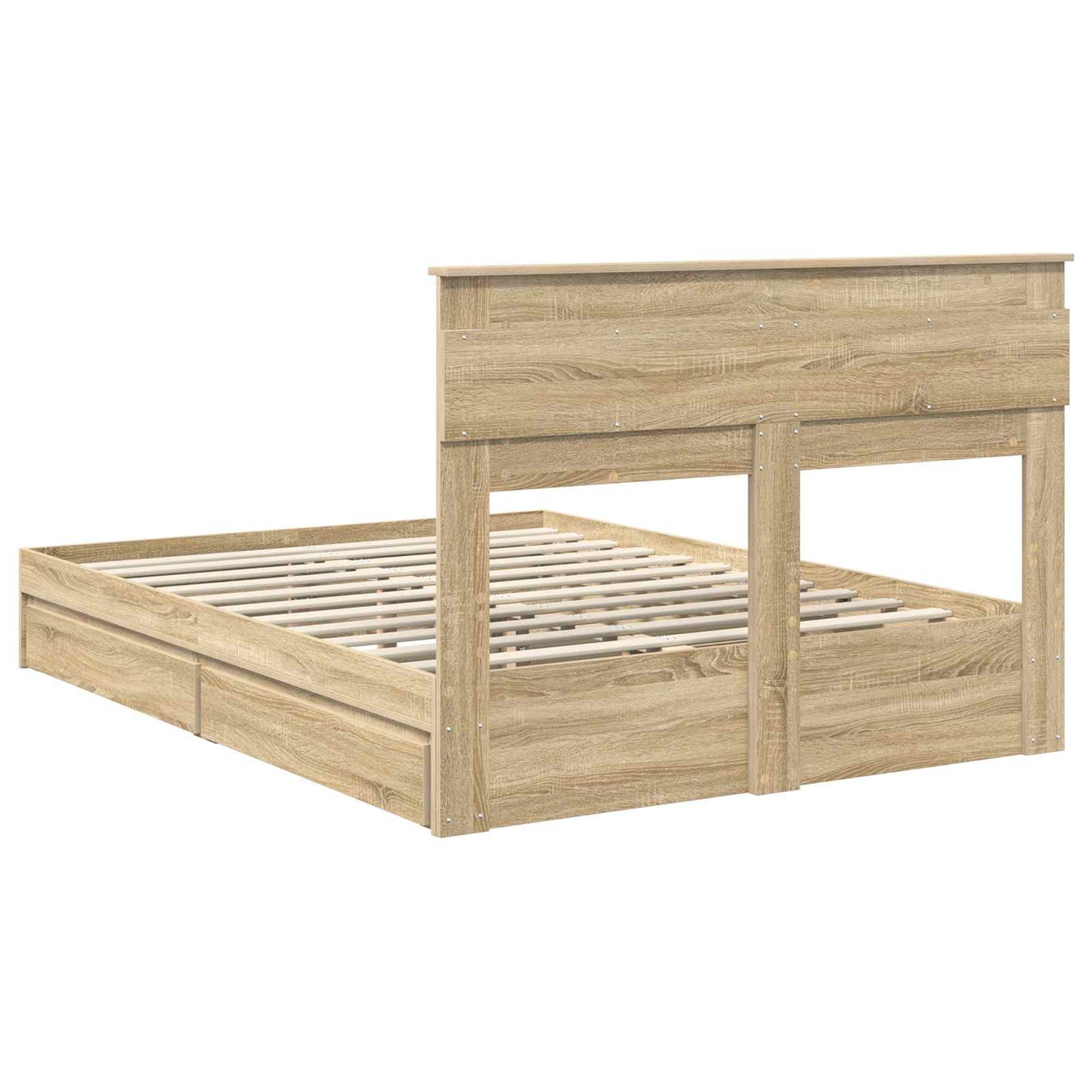 Tárolós Ágy fejtámlával Sonoma tölgy 140 x 190 cm Faanyag