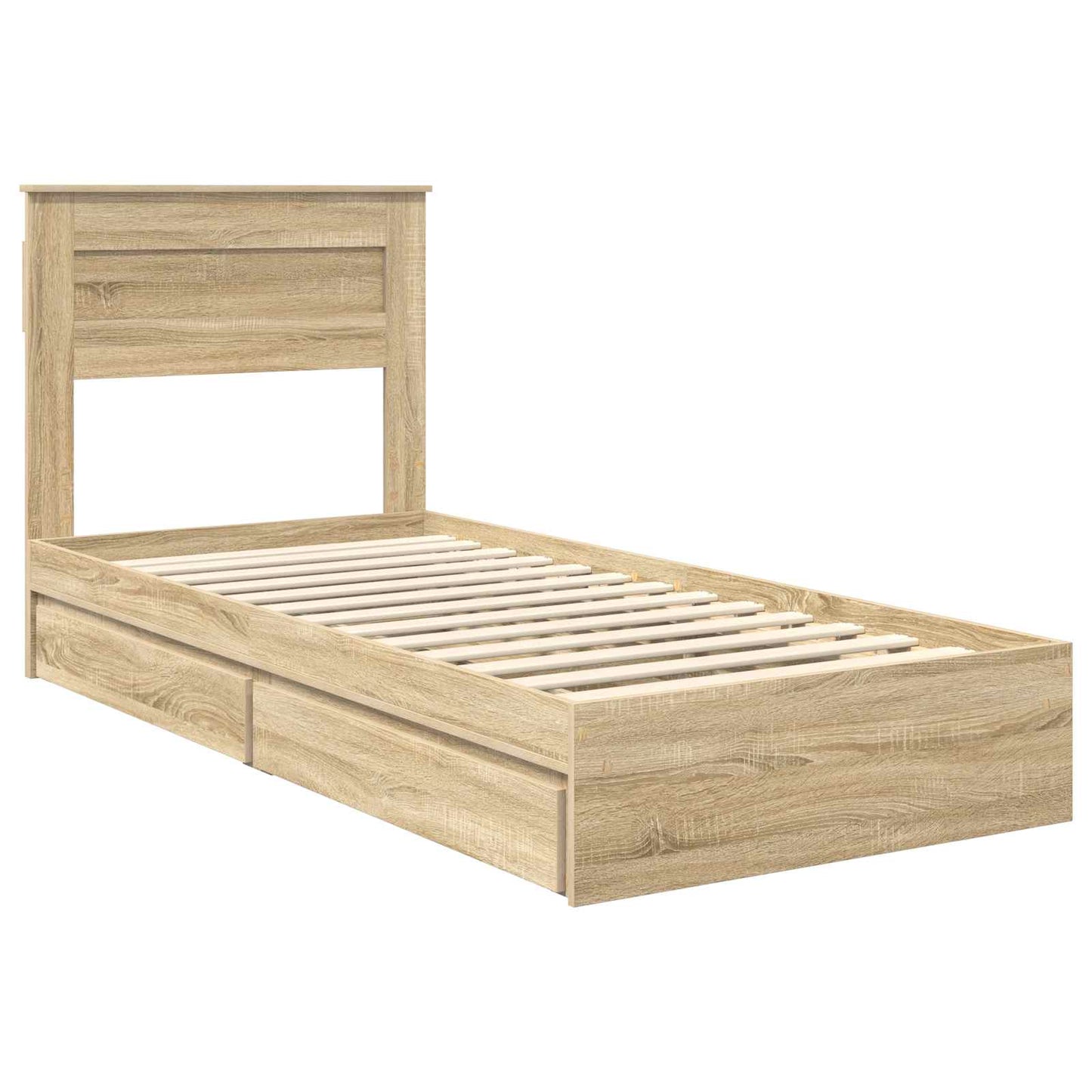 Tárolós Ágy fejtámlával Sonoma tölgy 100 x 200 cm Faanyag