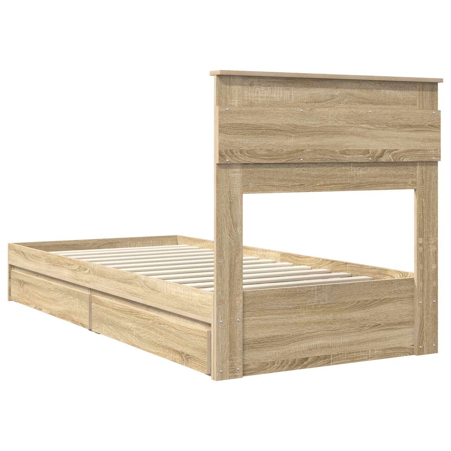 Tárolós Ágy fejtámlával Sonoma tölgy 100 x 200 cm Faanyag