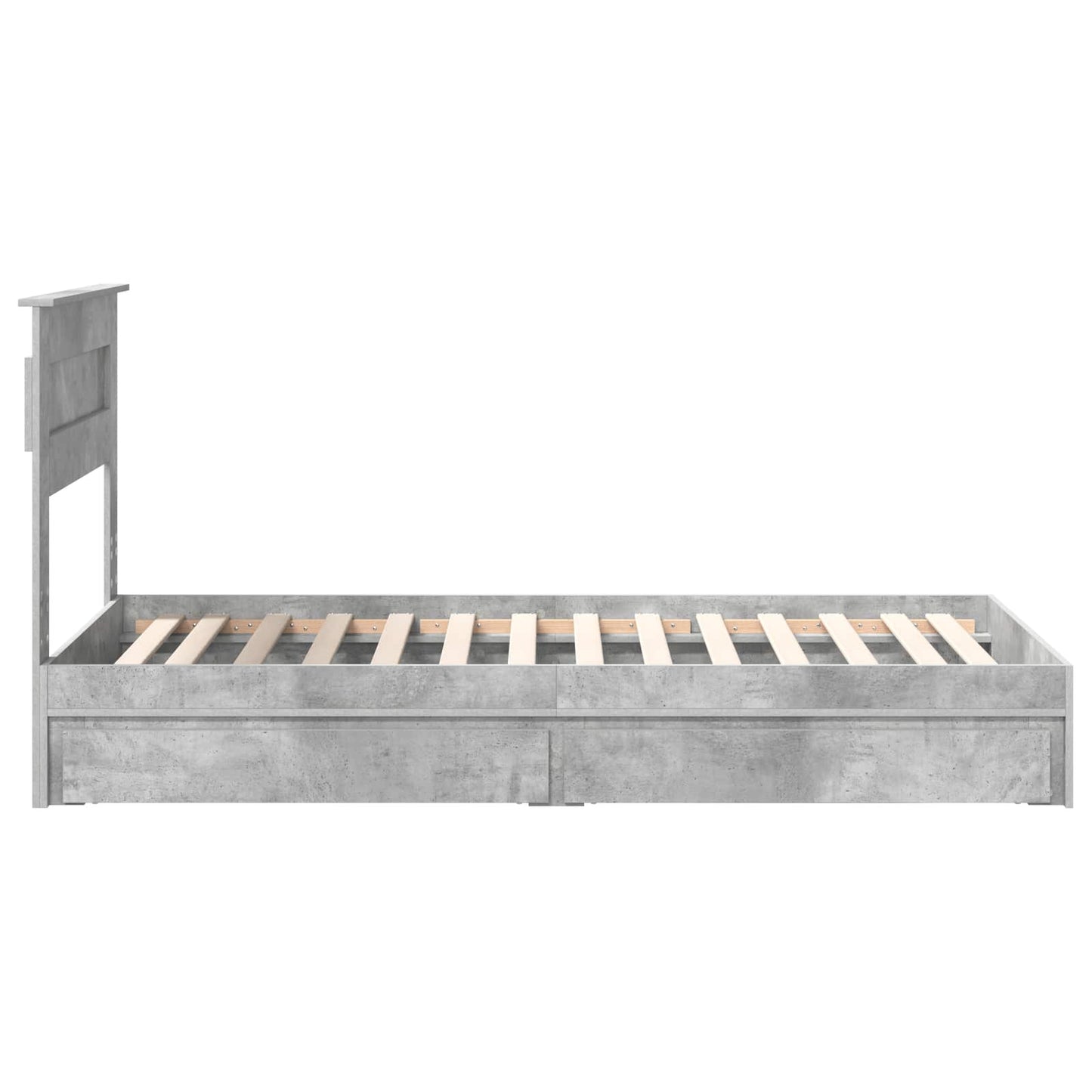 Tárolós Ágy fiókkal Beton Szürke 90 x 190 cm Szerelt Fa