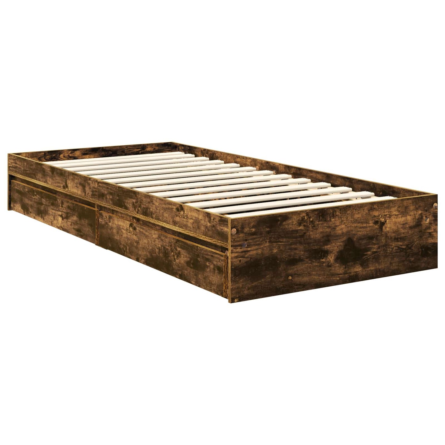 Tárolós Ágy fiókkal Füstölt tölgy 90 x 200 cm Szerelt Fa