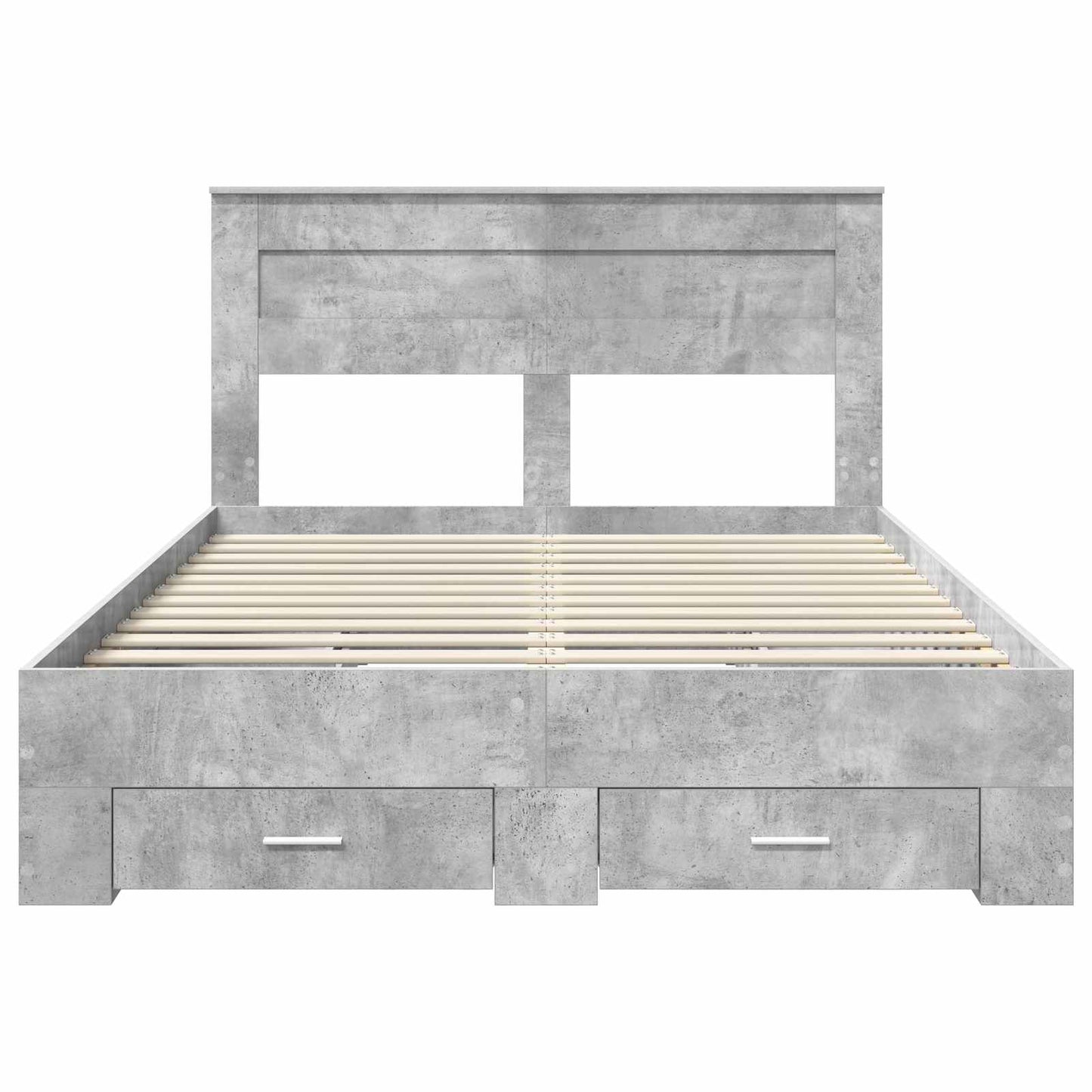 Ágykeret fiókkal tárolóval Beton Szürke 150 x 200 cm Szerelt Fa