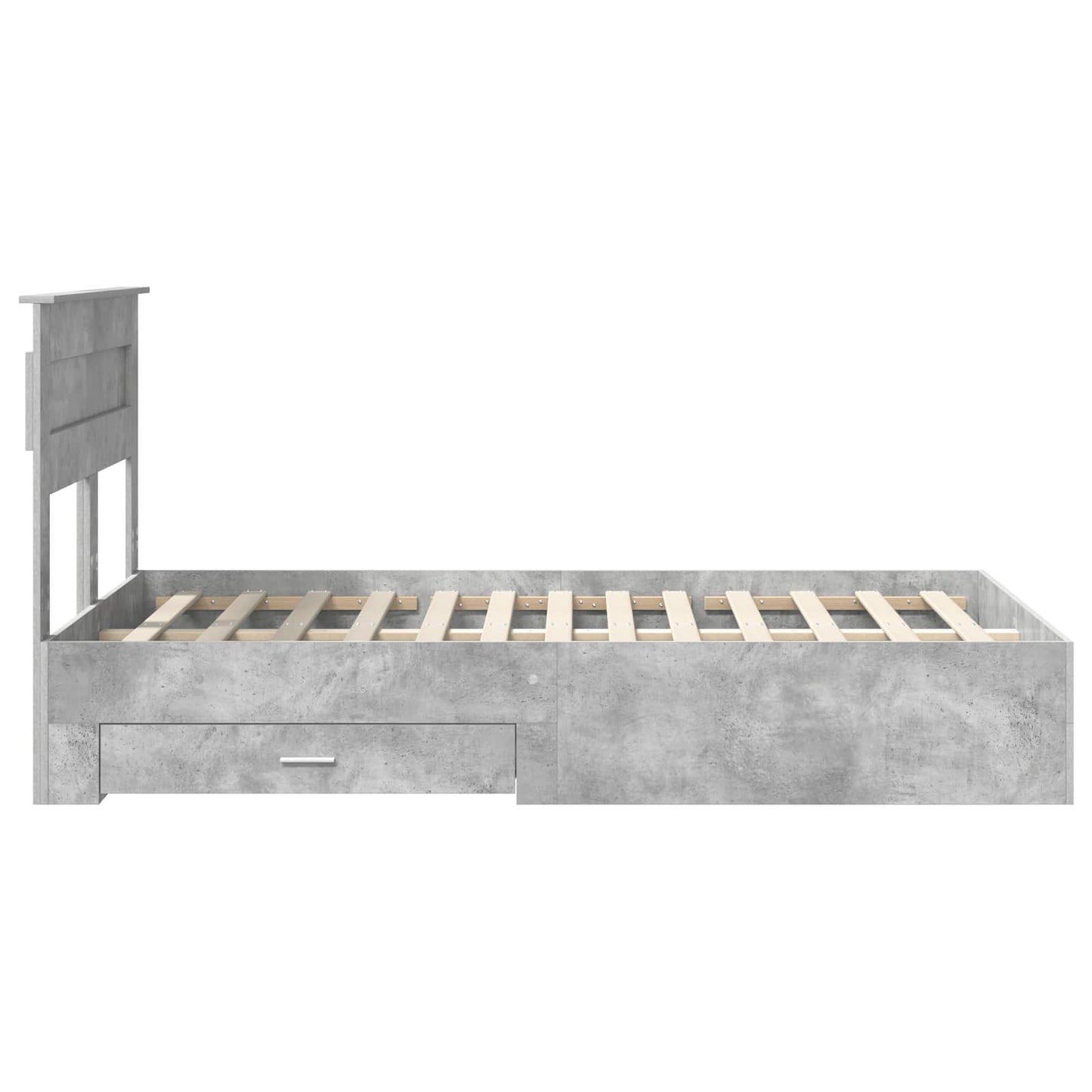 Ágykeret fiókkal tárolóval Beton Szürke 120 x 190 cm Szerelt Fa