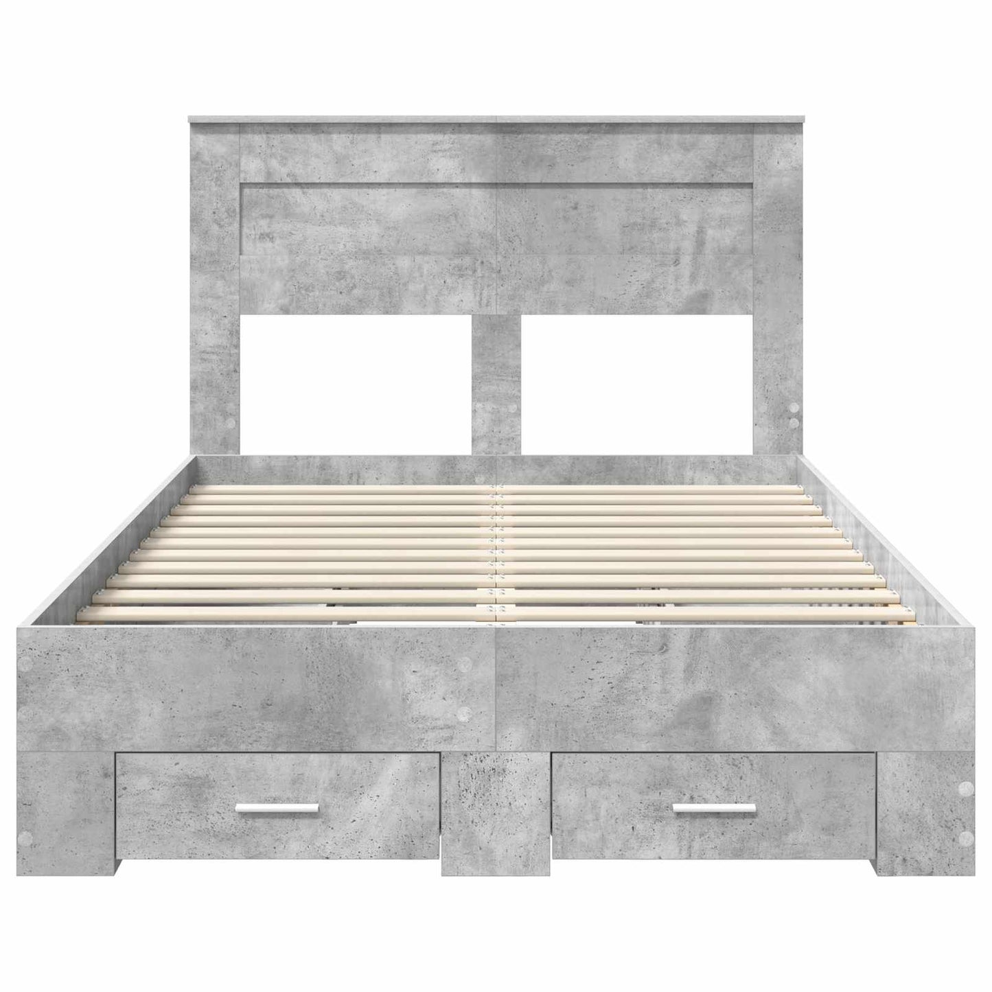 Ágykeret fiókkal tárolóval Beton Szürke 120 x 200 cm Szerelt Fa