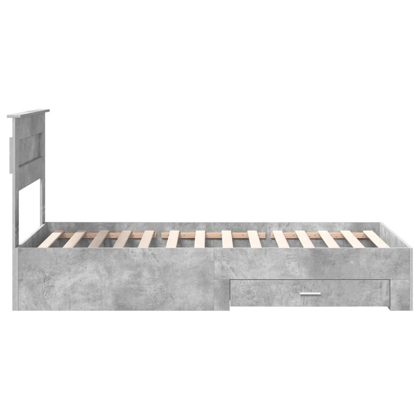 Ágykeret fiókkal tárolóval Beton Szürke 100 x 200 cm Szerelt Fa