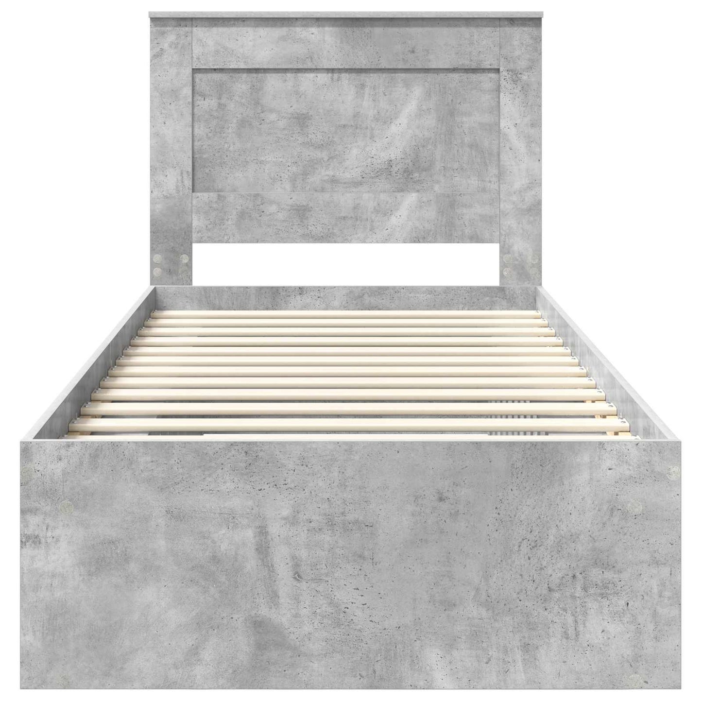 Ágykeret fejtámlával Beton Szürke 75 x 190 cm Tömör fenyőfa