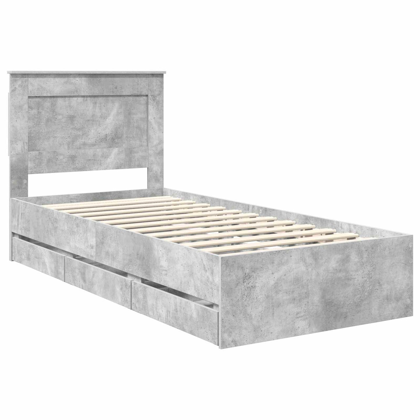 Ágykeret fiókkal tárolóval Beton Szürke 90 x 190 cm Mérnöki Fa