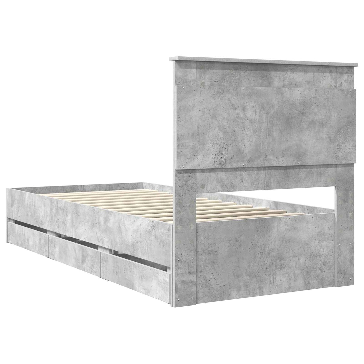 Ágykeret fiókkal tárolóval Beton Szürke 75 x 190 cm Mérnöki Fa
