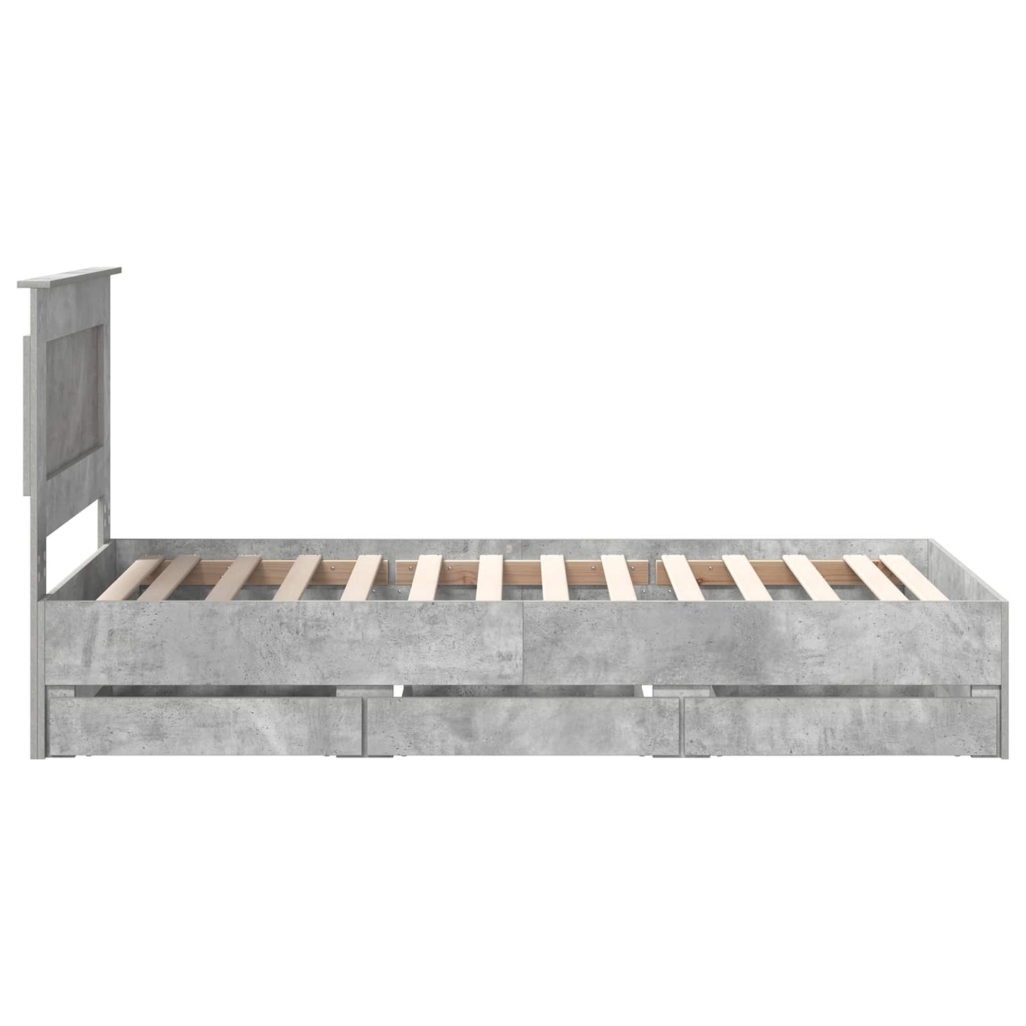 Ágykeret fiókkal tárolóval Beton Szürke 75 x 190 cm Mérnöki Fa