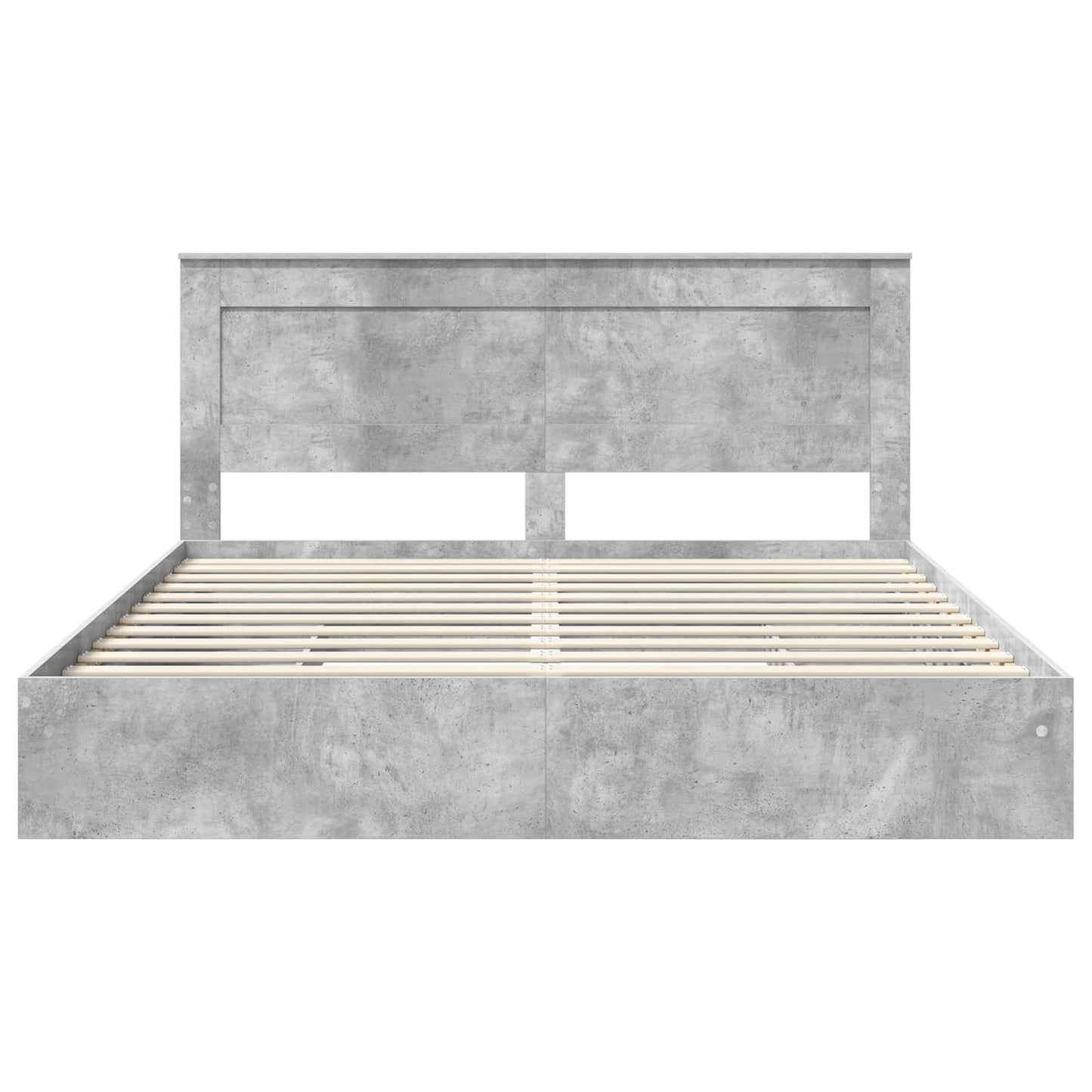 Tárolós Ágy fiókkal Beton Szürke 200 x 200 cm Szerelt Fa