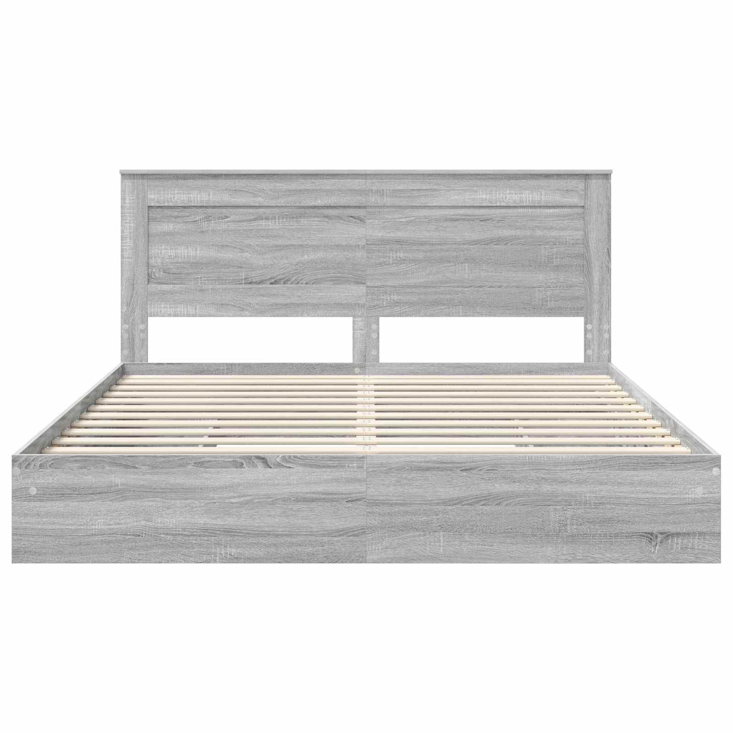 Tárolós Ágy fiókkal Szürke Sonoma 200 x 200 cm Szerelt Fa