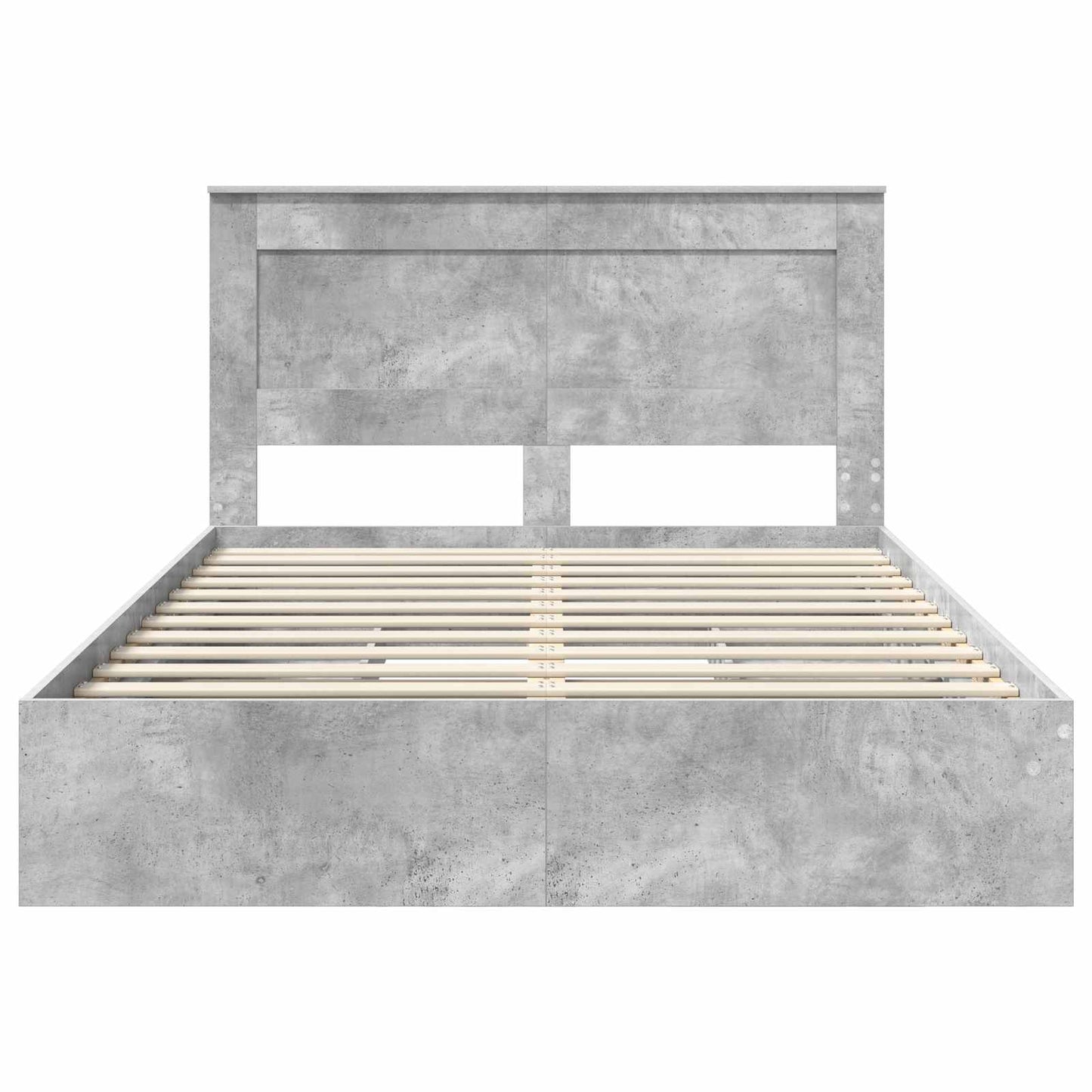 Tárolós Ágy fiókkal Beton Szürke 150 x 200 cm Szerelt Fa
