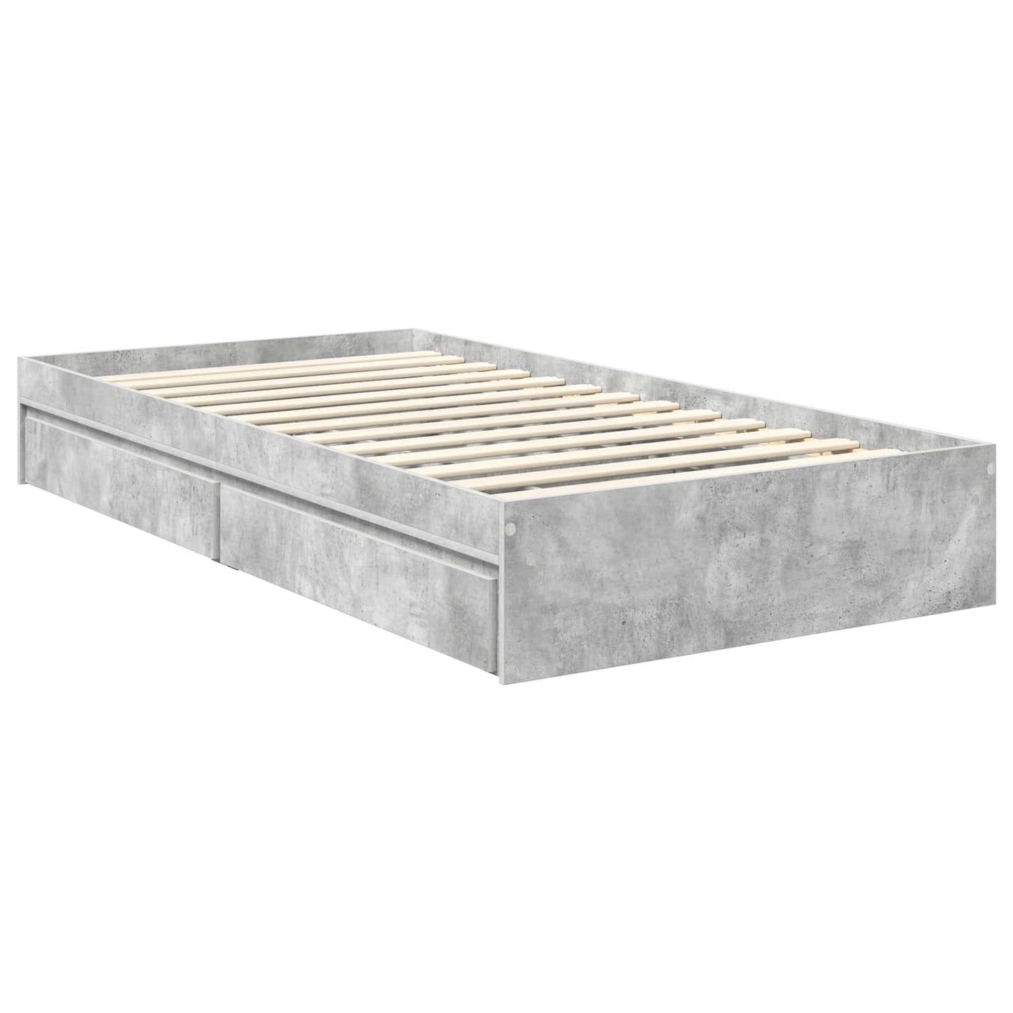 Tárolós Ágy fejtámlával Beton Szürke 90 x 190 cm Faanyag