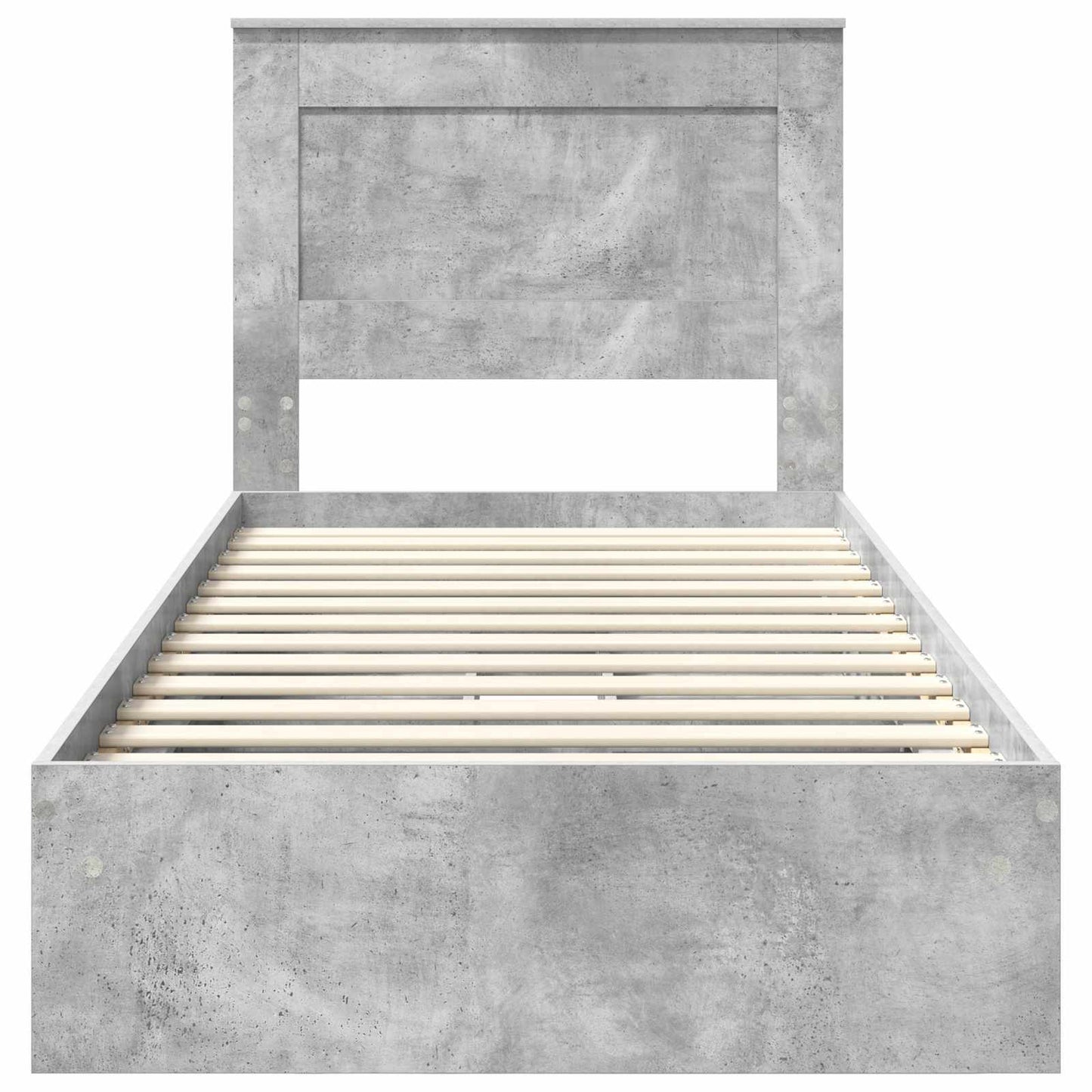Tárolós Ágy fejtámlával Beton Szürke 90 x 190 cm Faanyag