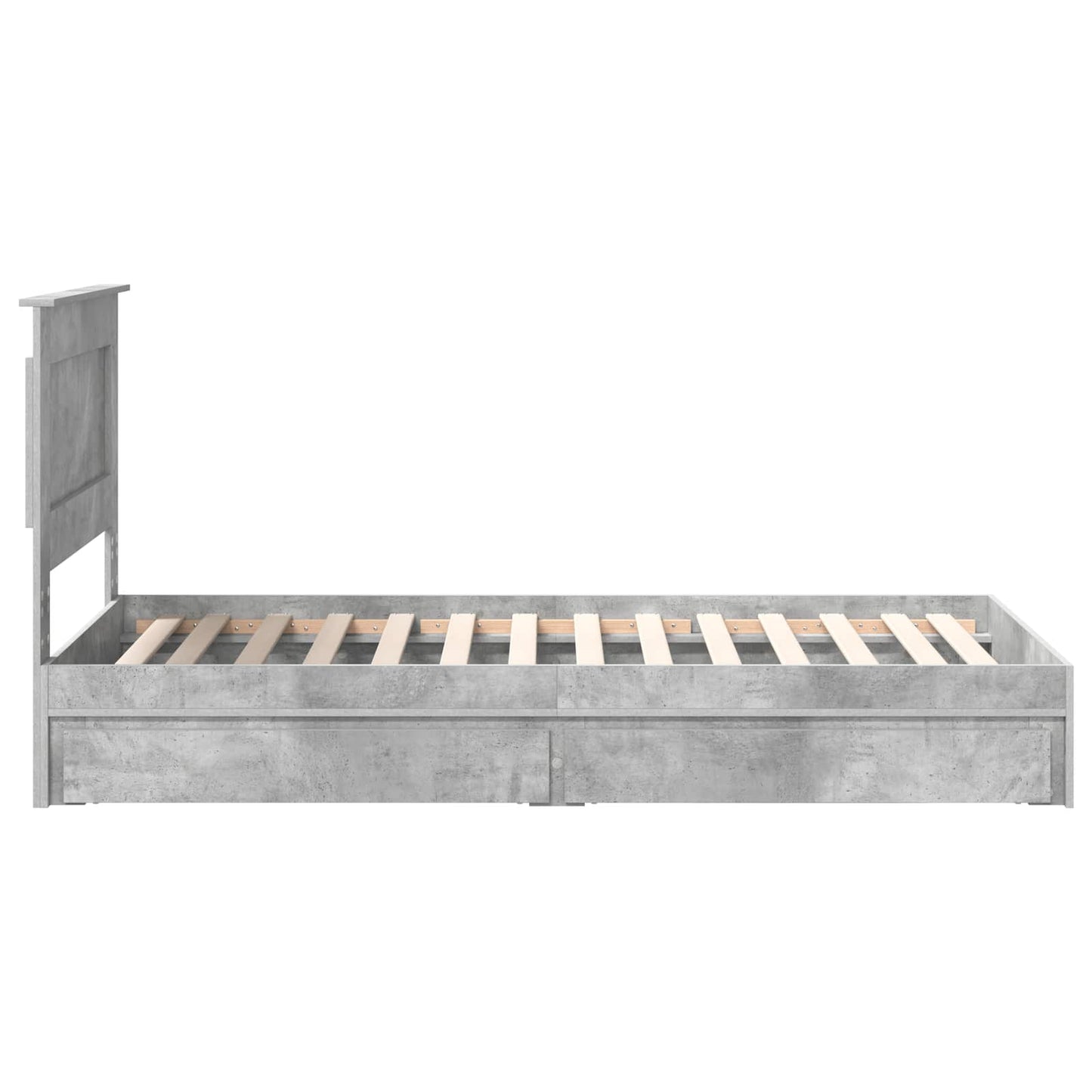 Tárolós Ágy fejtámlával Beton Szürke 90 x 190 cm Faanyag