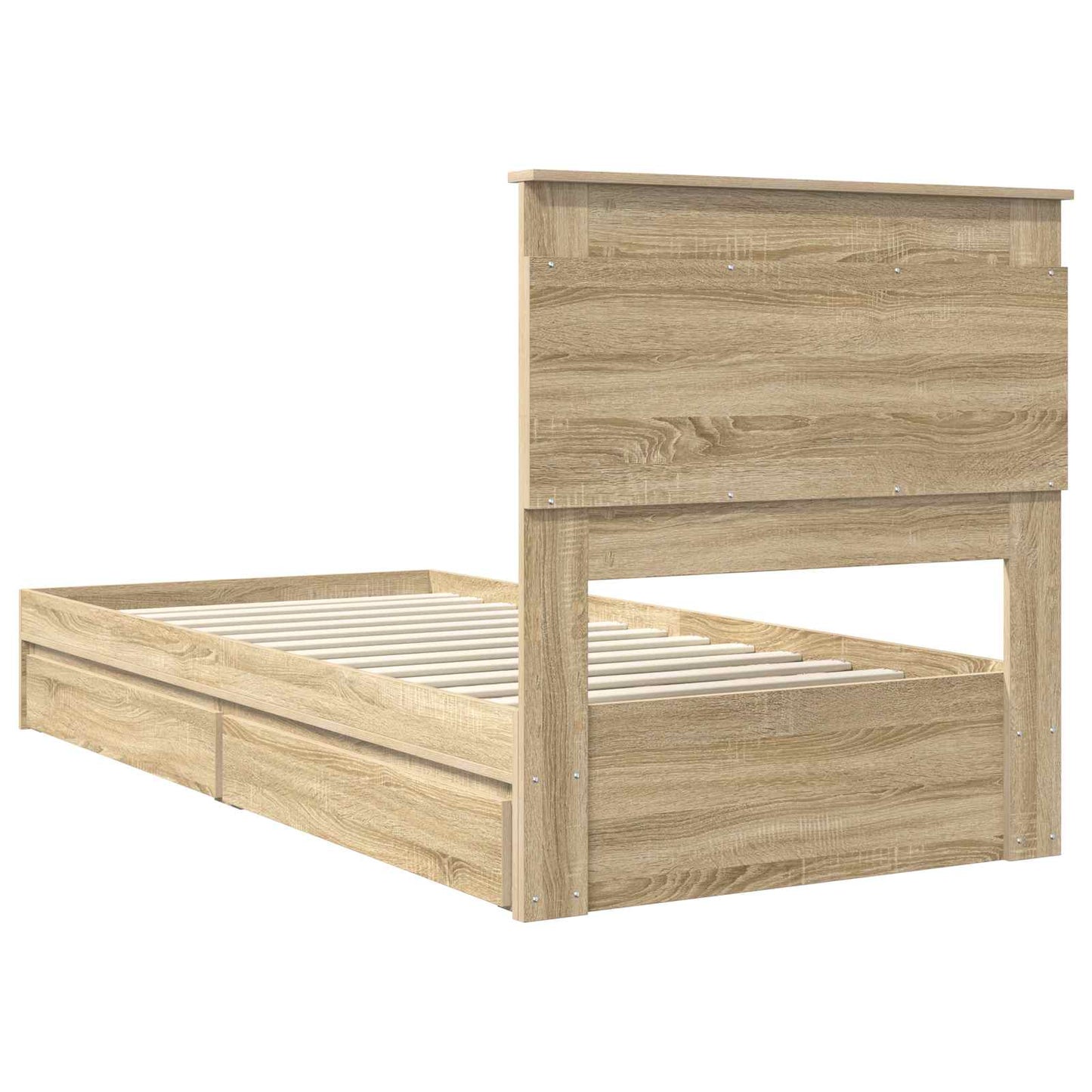Tárolós Ágy fiókkal Sonoma tölgy 75 x 190 cm Szerelt Fa