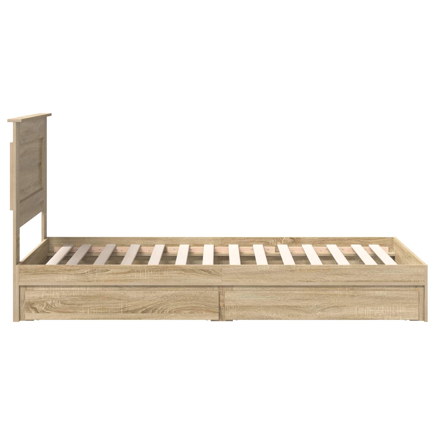 Tárolós Ágy fiókkal Sonoma tölgy 75 x 190 cm Szerelt Fa