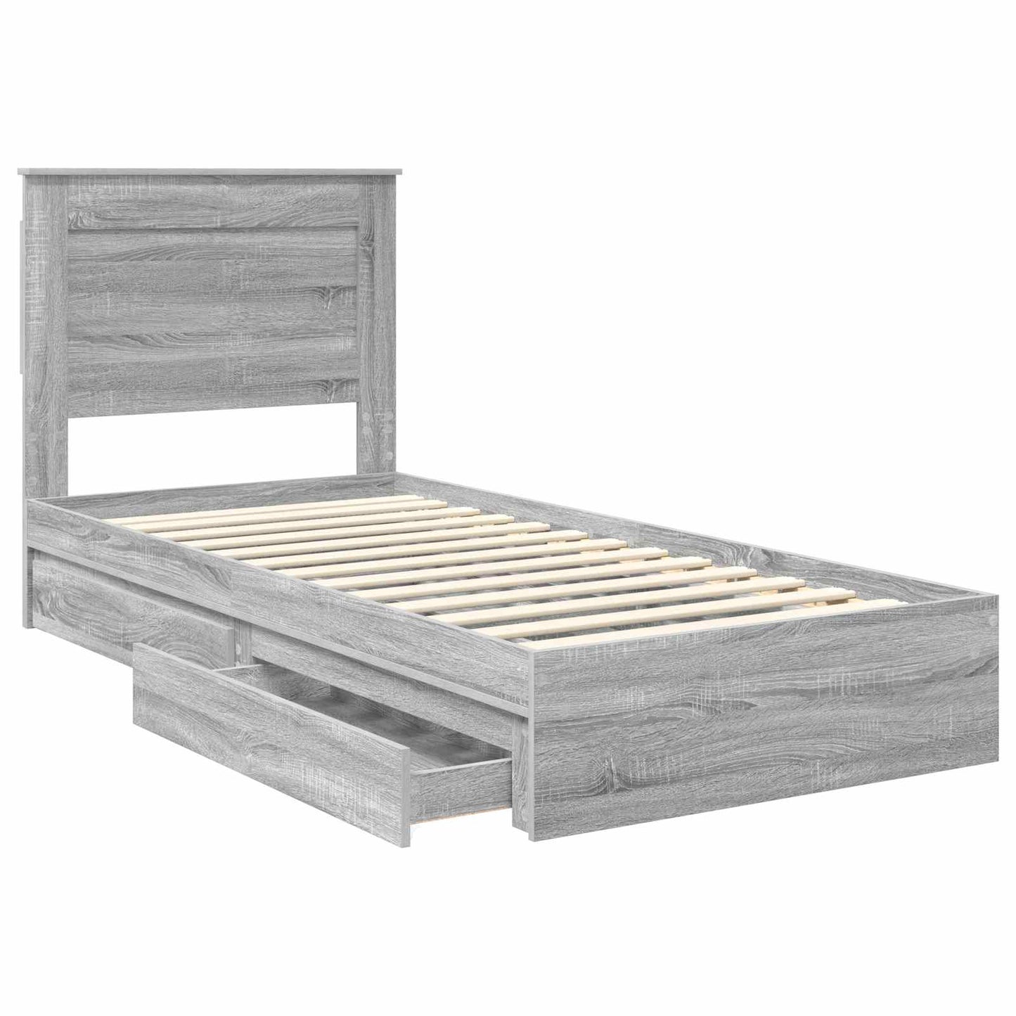 Tárolós Ágy fiókkal Szürke Sonoma 75 x 190 cm Szerelt Fa