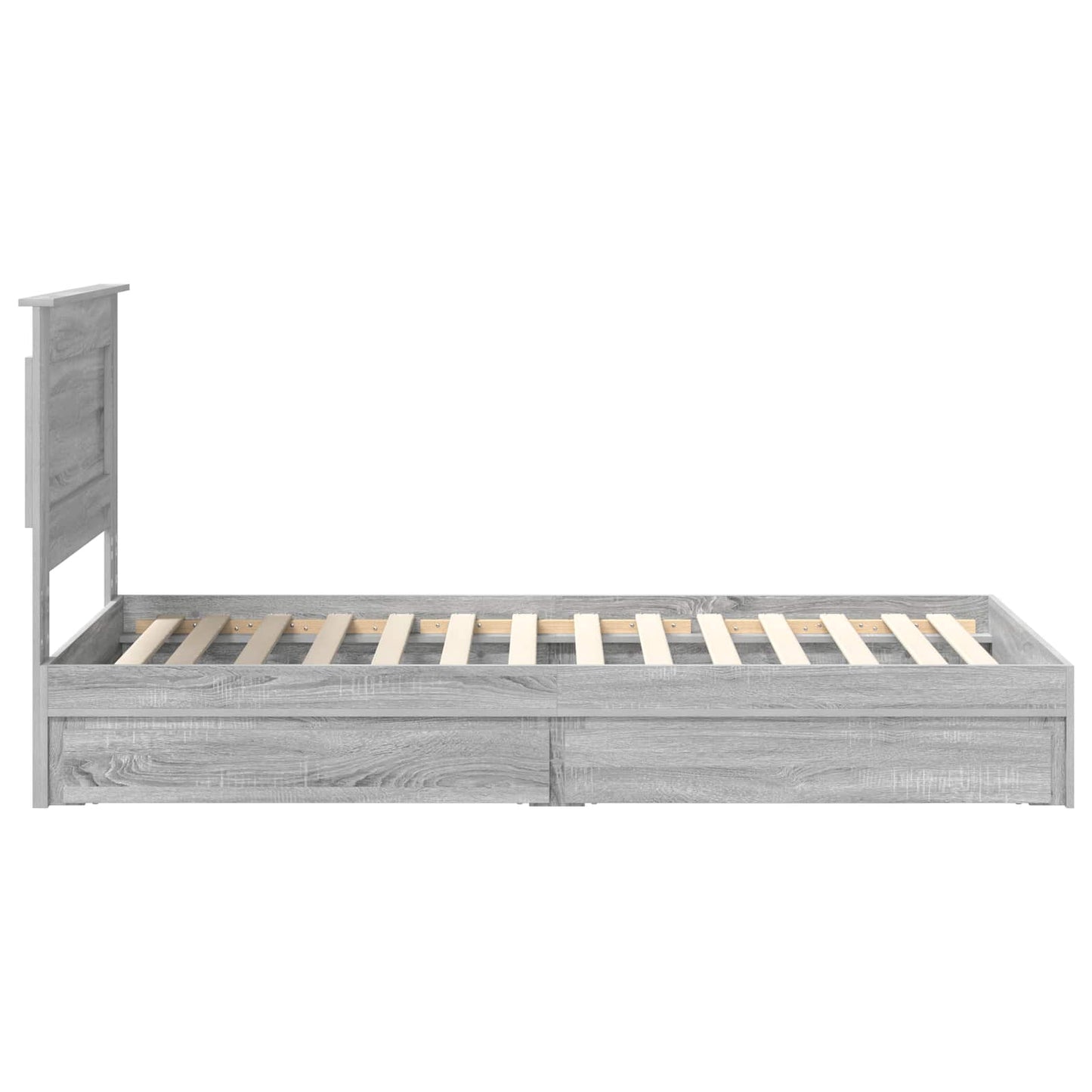 Tárolós Ágy fiókkal Szürke Sonoma 75 x 190 cm Szerelt Fa