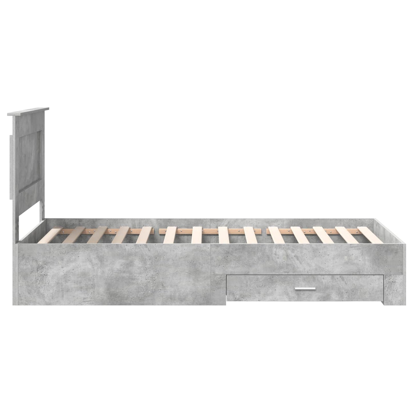 Ágykeret fiókkal tárolóval Beton Szürke 90 x 190 cm Szerelt Fa