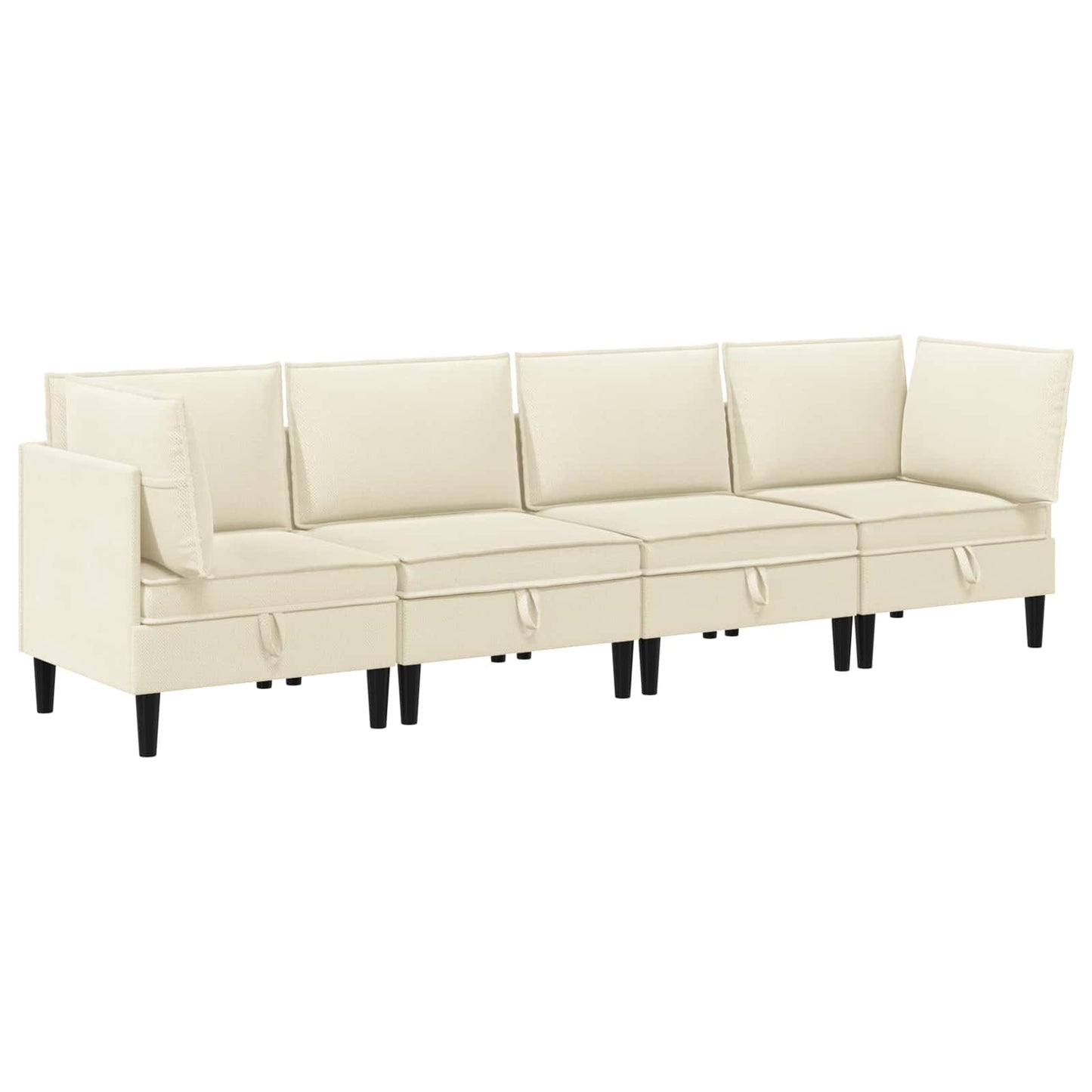 Nappali bútor szett 4 pcs Krémszínű Szövet