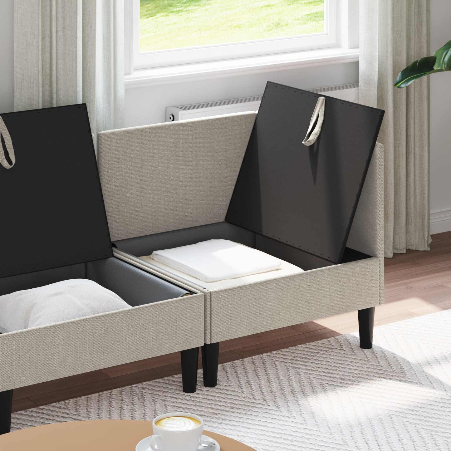 Nappali bútor szett 4 pcs Zabpehely Szövet