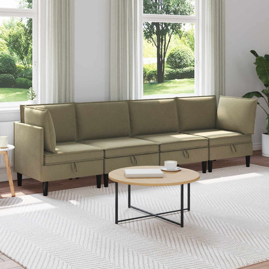 Nappali bútor szett 4 pcs Khaki Szövet