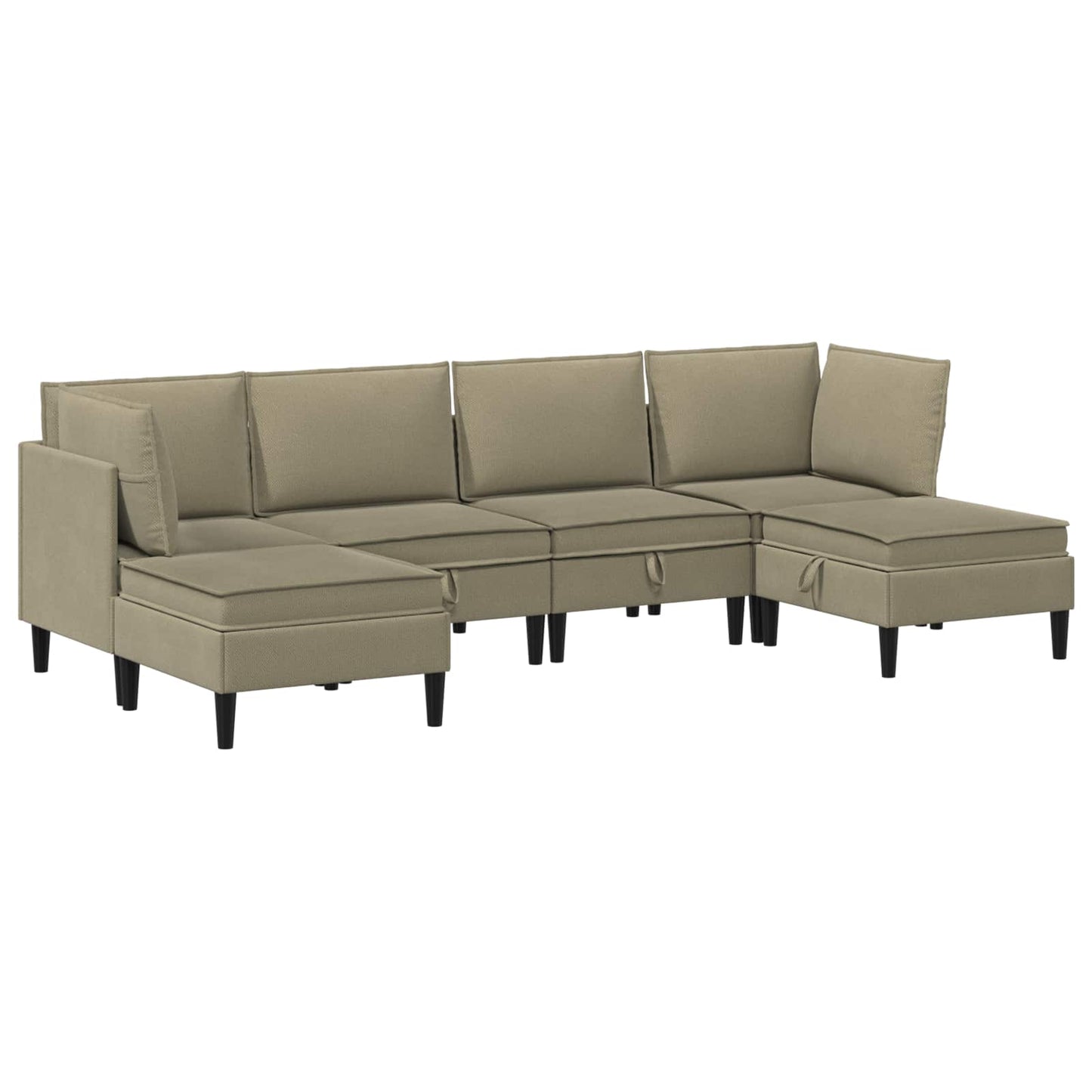 Nappali bútor szett 6 pcs Khaki Szövet