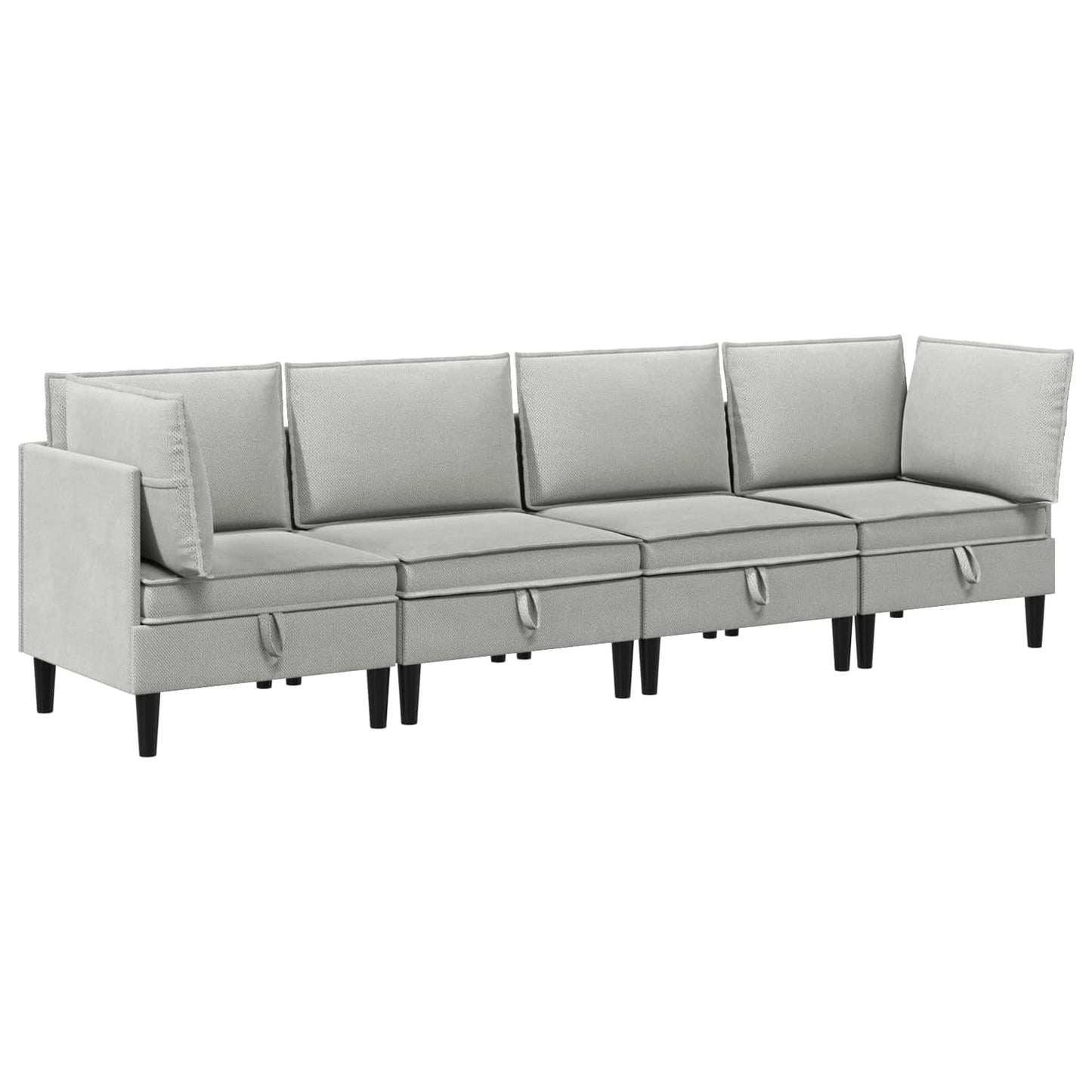 Nappali bútor szett 4 pcs Világosszürke Szövet