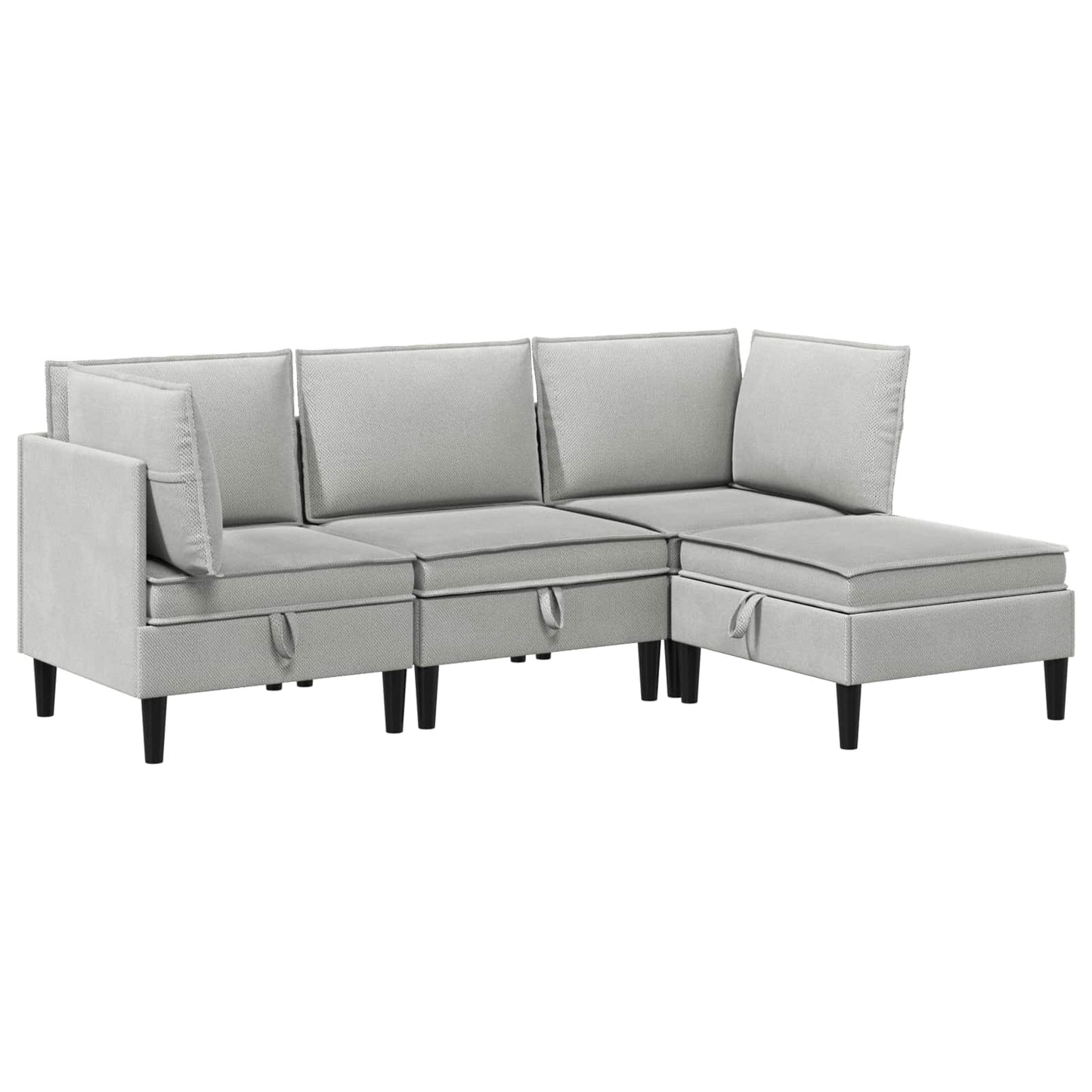 Nappali bútor szett 4 pcs Világosszürke Szövet