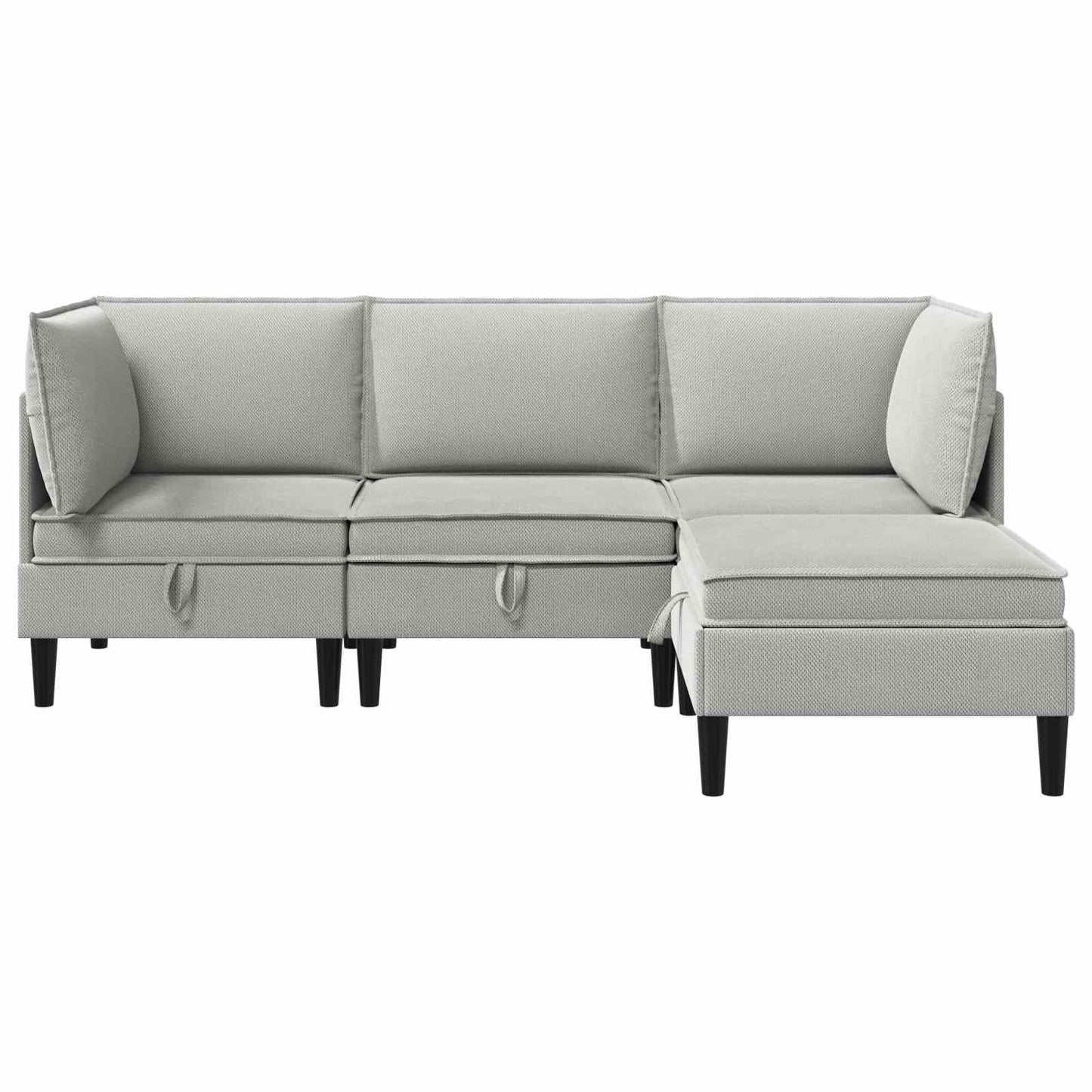 Nappali bútor szett 4 pcs Világosszürke Szövet
