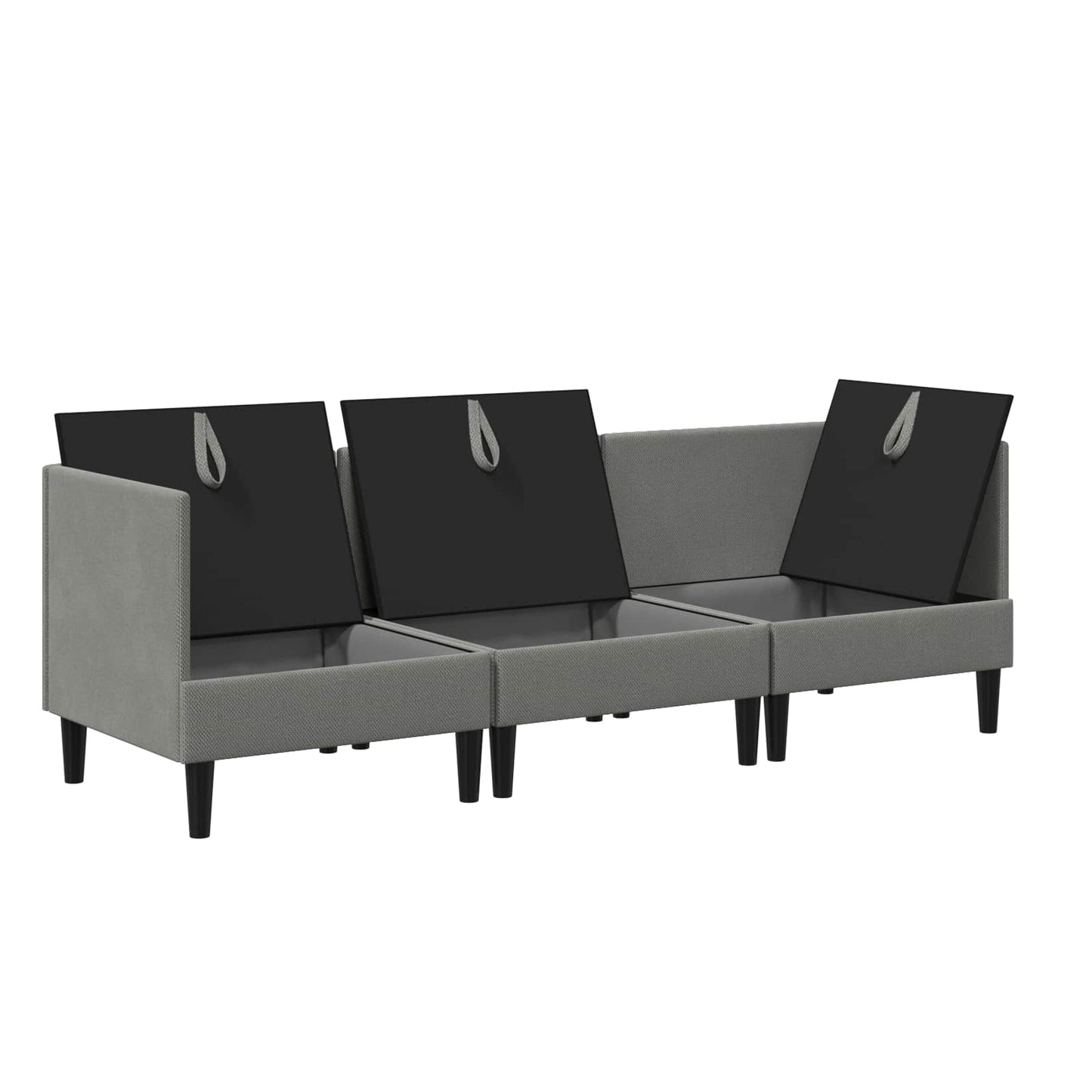 Nappali bútor szett 3 pcs Sötétszürke Szövet