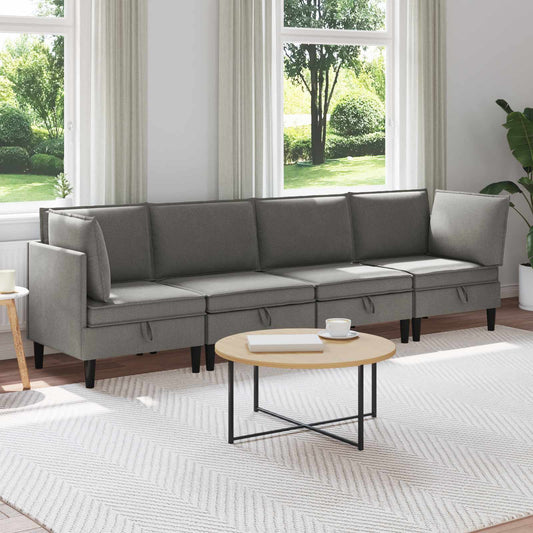 Nappali bútor szett 4 pcs Sötétszürke Szövet