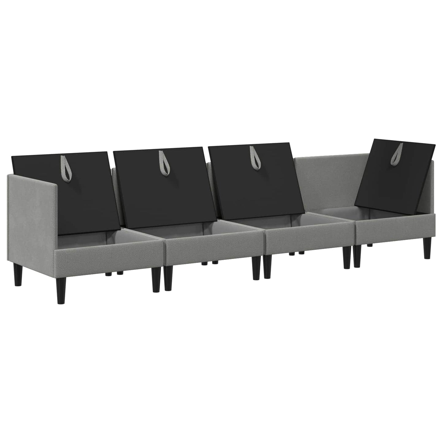 Nappali bútor szett 4 pcs Sötétszürke Szövet
