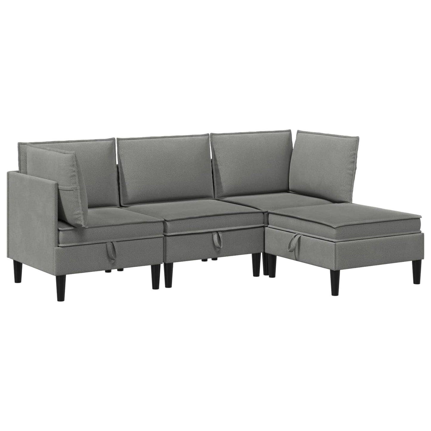 Nappali bútor szett 4 pcs Sötétszürke Szövet