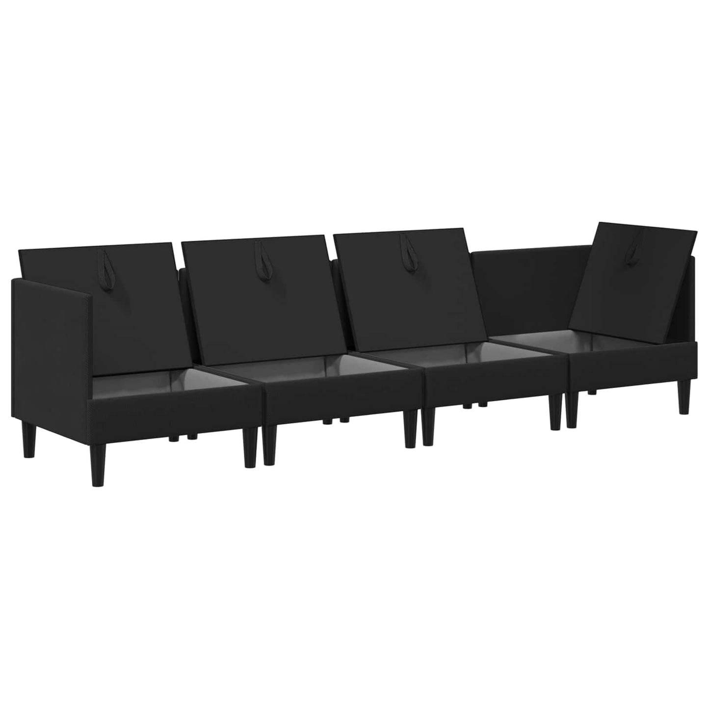 Nappali bútor szett 4 pcs Fekete Szövet