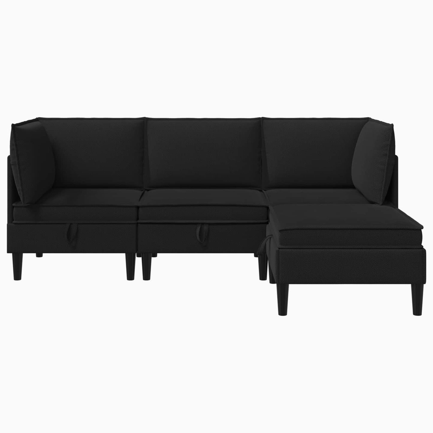 Nappali bútor szett 4 pcs Fekete Szövet