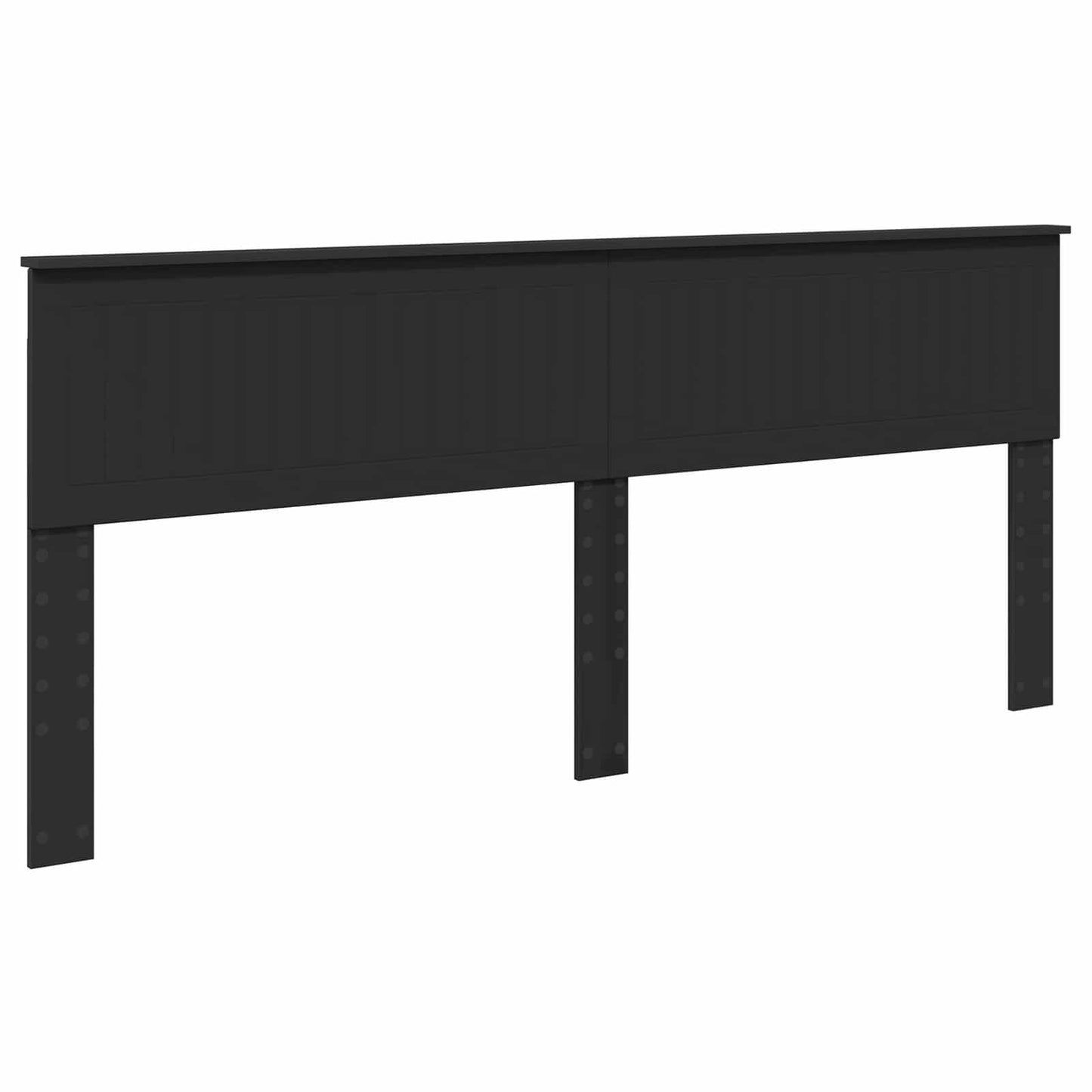 Ágykeret fejtámlával Fekete 200 x 200 cm Tömör fenyőfa