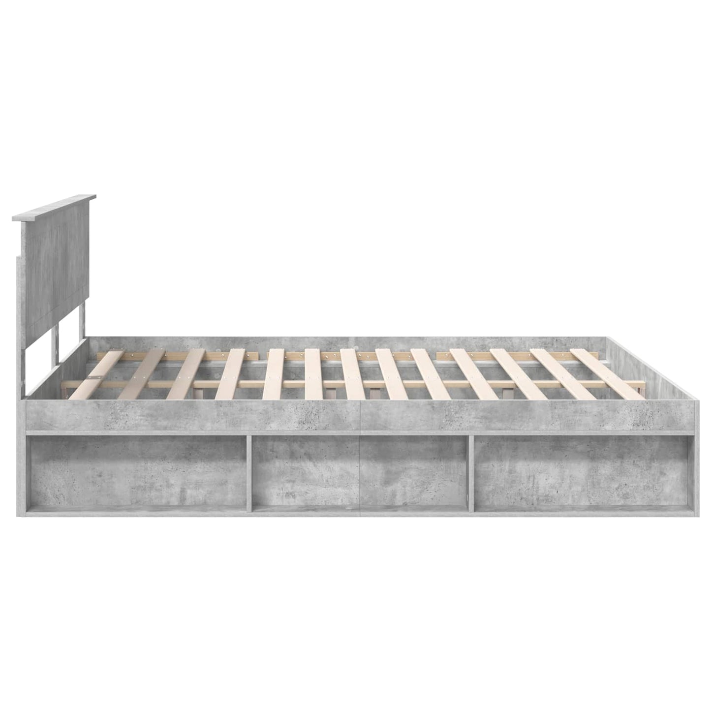 Ágykeret fejtámlával Beton 180 x 200 cm Tömör fenyőfa