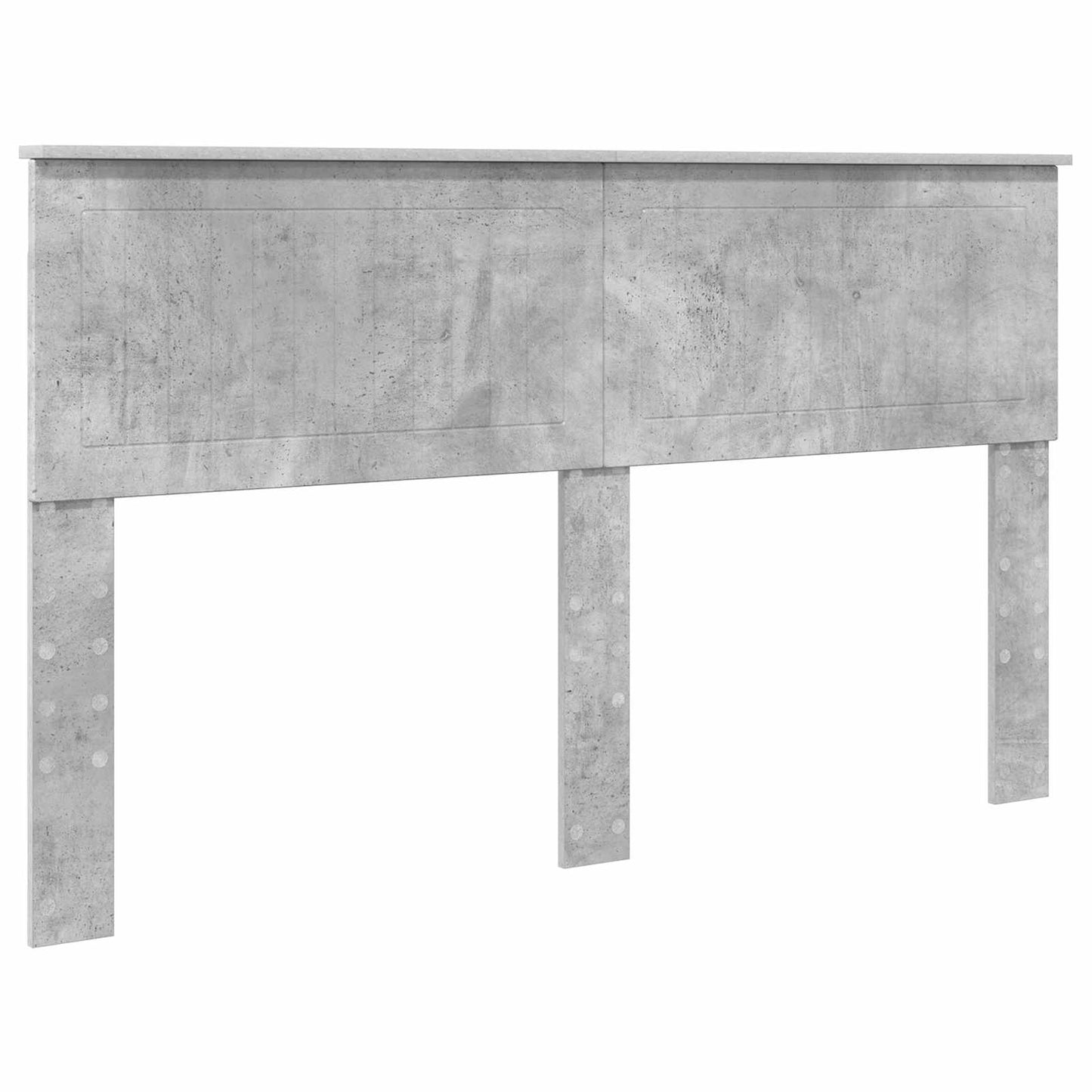 Ágykeret fejtámlával Beton Szürke 150 x 200 cm Tömör fenyőfa